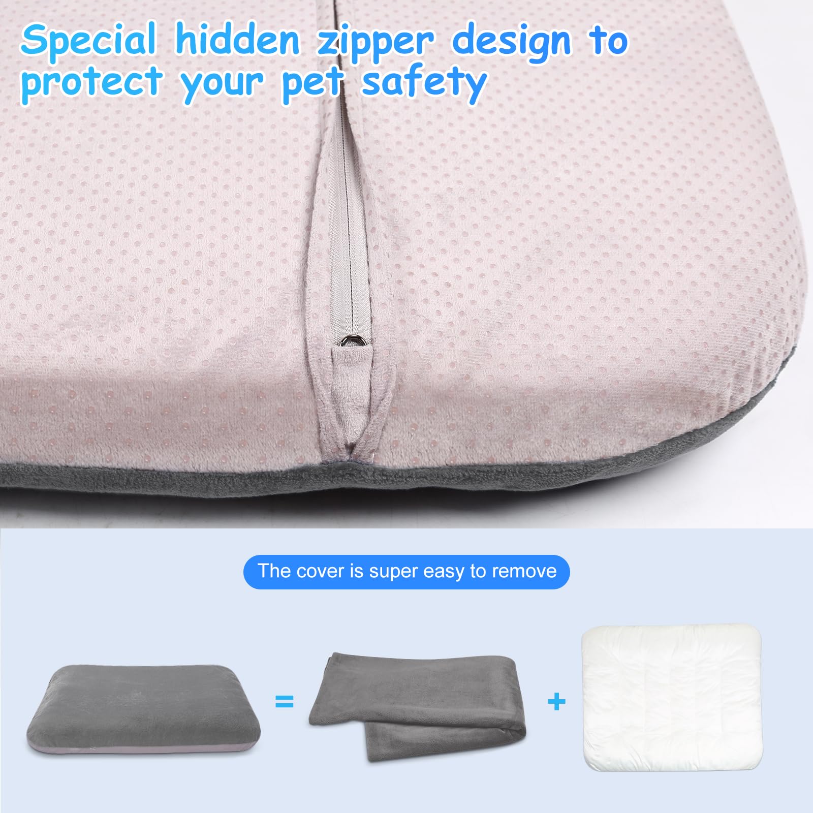 Dog Bed for 150 Pounds Dogs, Super Comfy Large Bed, 47 Inches Orthopedic Sleeping Mattress for XL Dogs, Jumbo Size with Anti Sli