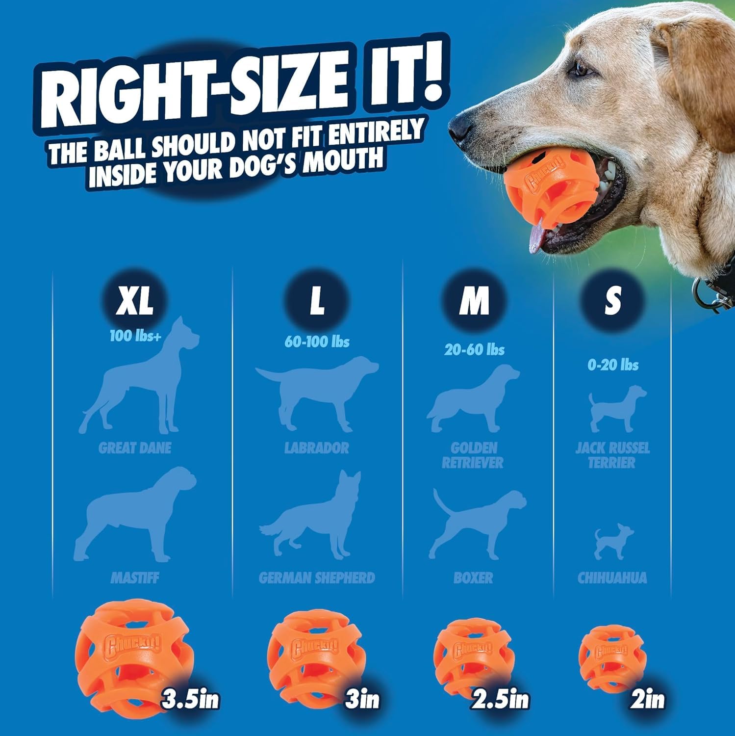Chuckit! Air Fetch Ball Dog Toy, Medium (2.5 Inch Diameter), for dogs 20-60 lbs