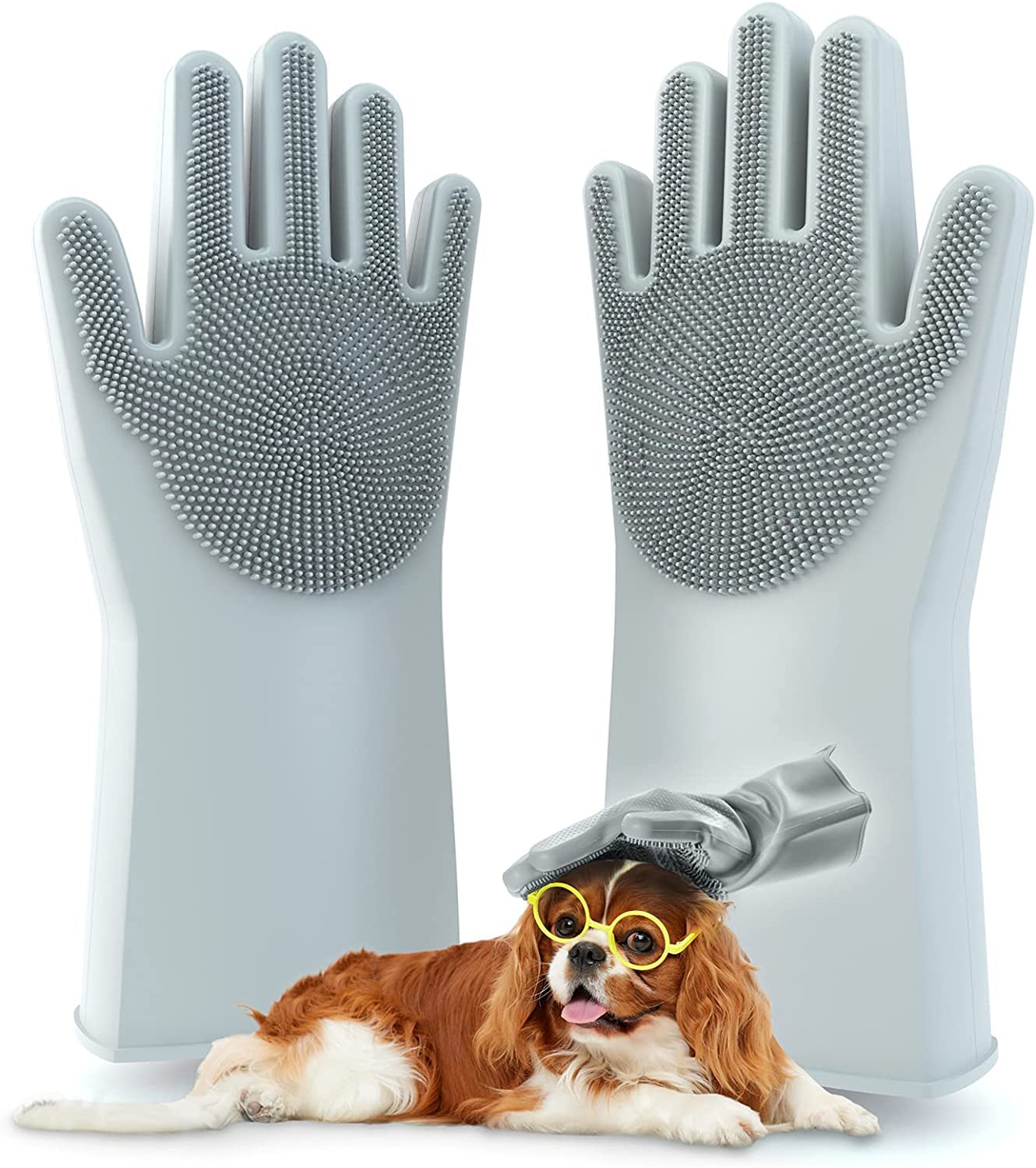 Silencio Pet Grooming Glove  Dog Brush  Cat Brush Efficient Pet Hair Remover  Pet Gentle Massage Comb  Heat Resistant Eco