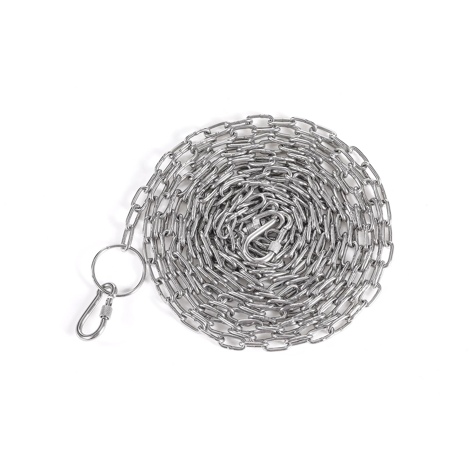 16FT 304 Stainless Steel Dog Chains Line for Outside - 3 MM Heavy Duty Tie Out Cable with Swivel Hook for Small and Medium Dogs 