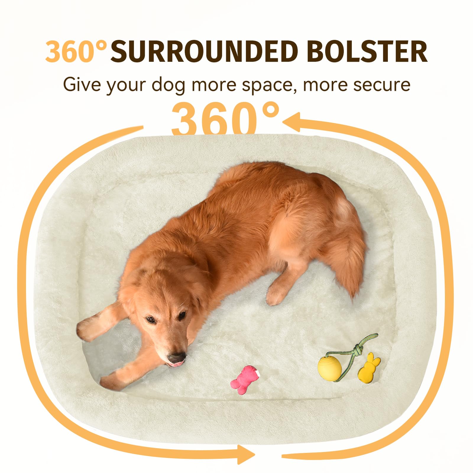 Orthopedic Waterproof Large Memory Foam Dog Bed: Washable Dog Bed With Bolsters - Xxl Orthopedic Removable Cover For Medium Larg