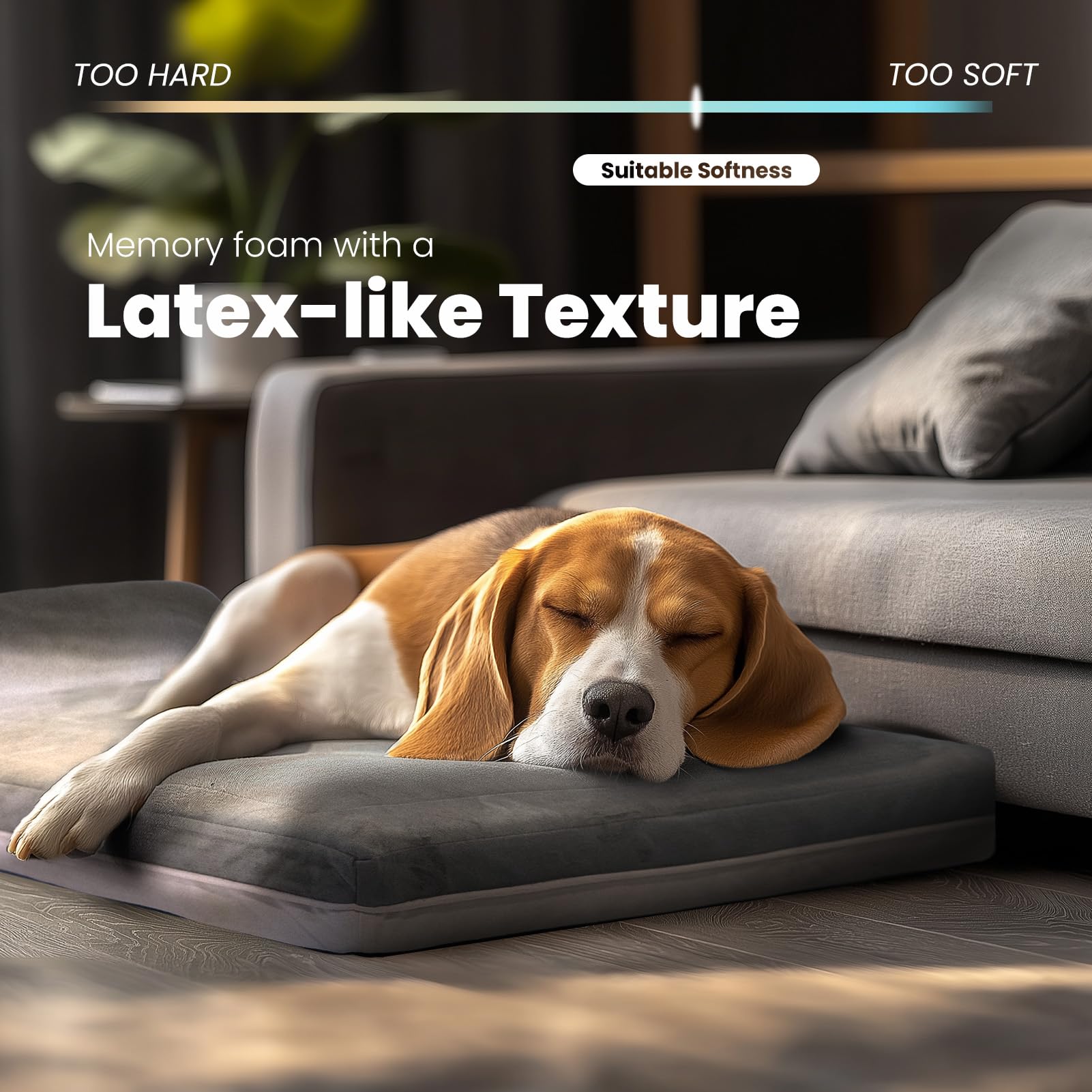 Laifug Orthopedic Memory Foam Dog Bed With Pillow And Durable Water Proof Liner & Removable Washable Cover & Smart Design Medium