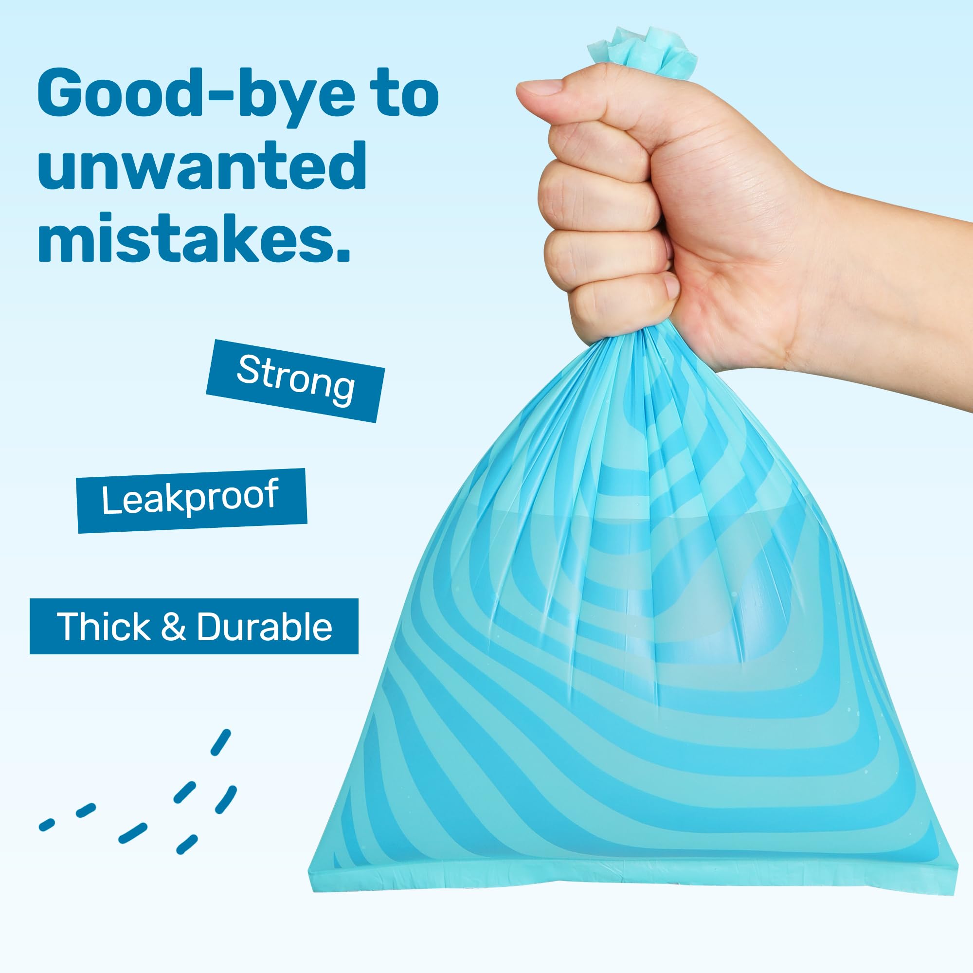 Fukumaru Compostable Dog Poop Bags, Astm D6400 Certified 120 Count - Light Ocean Scented, Leak-Proof & Easy-Twist Top With Blue