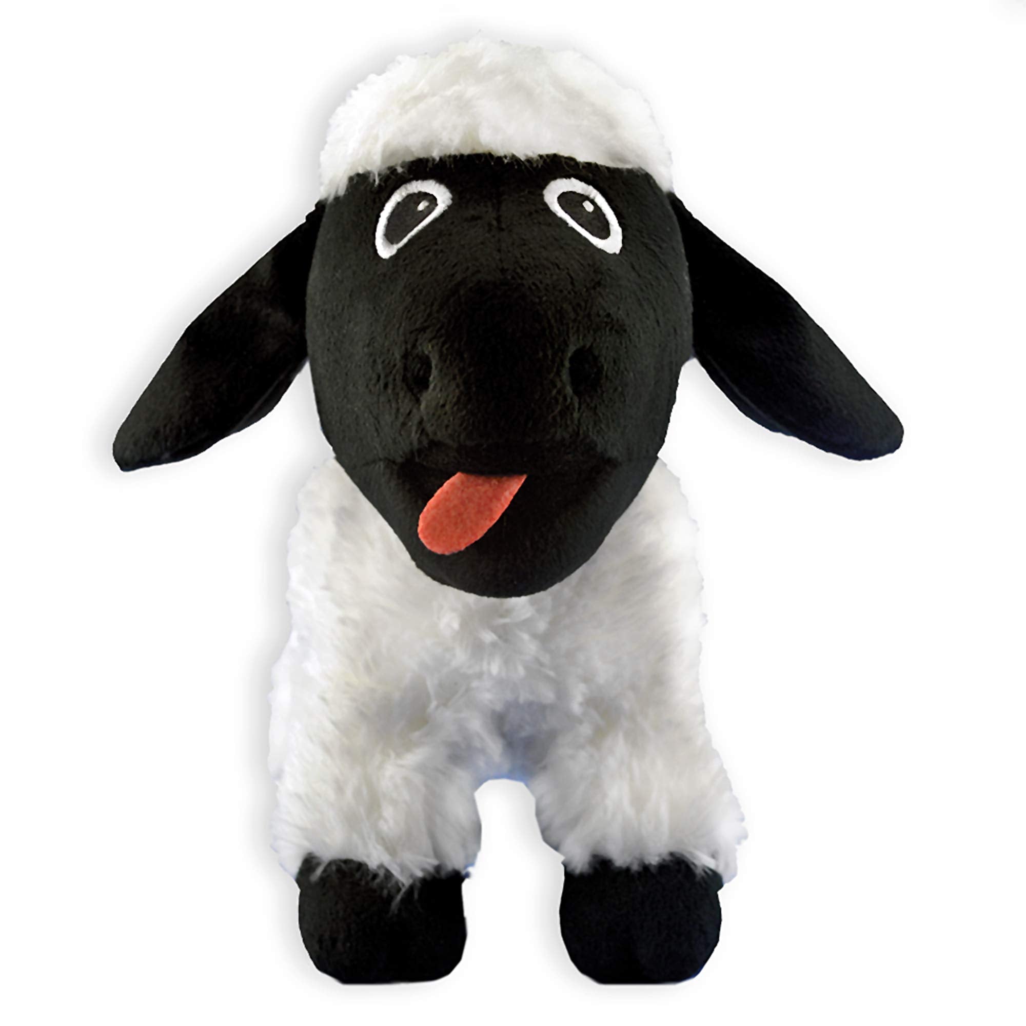 FGA Marketplace Black Sheep Plush Toy - Entertaining Plushy Lamb with 2 Squeakers, Suitable for Small to Medium-Sized Dogs - Mad