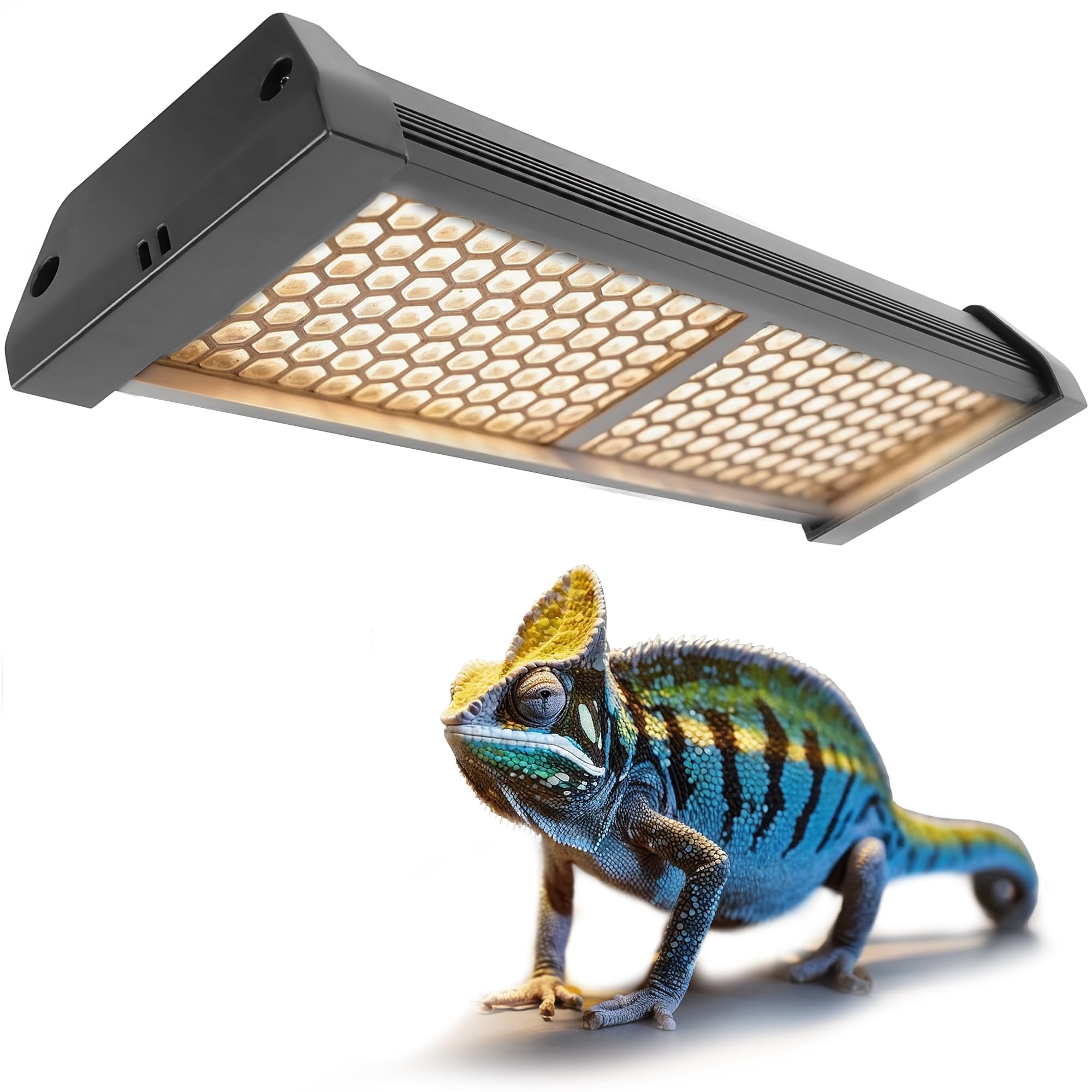 Eckpo Dimmable Led Reptile Uvb Lamp, 8000 Hours Uvb Duration For Much Longer Lifespan, Adjustable 4/8/12-Hour Cycles, Suitable F