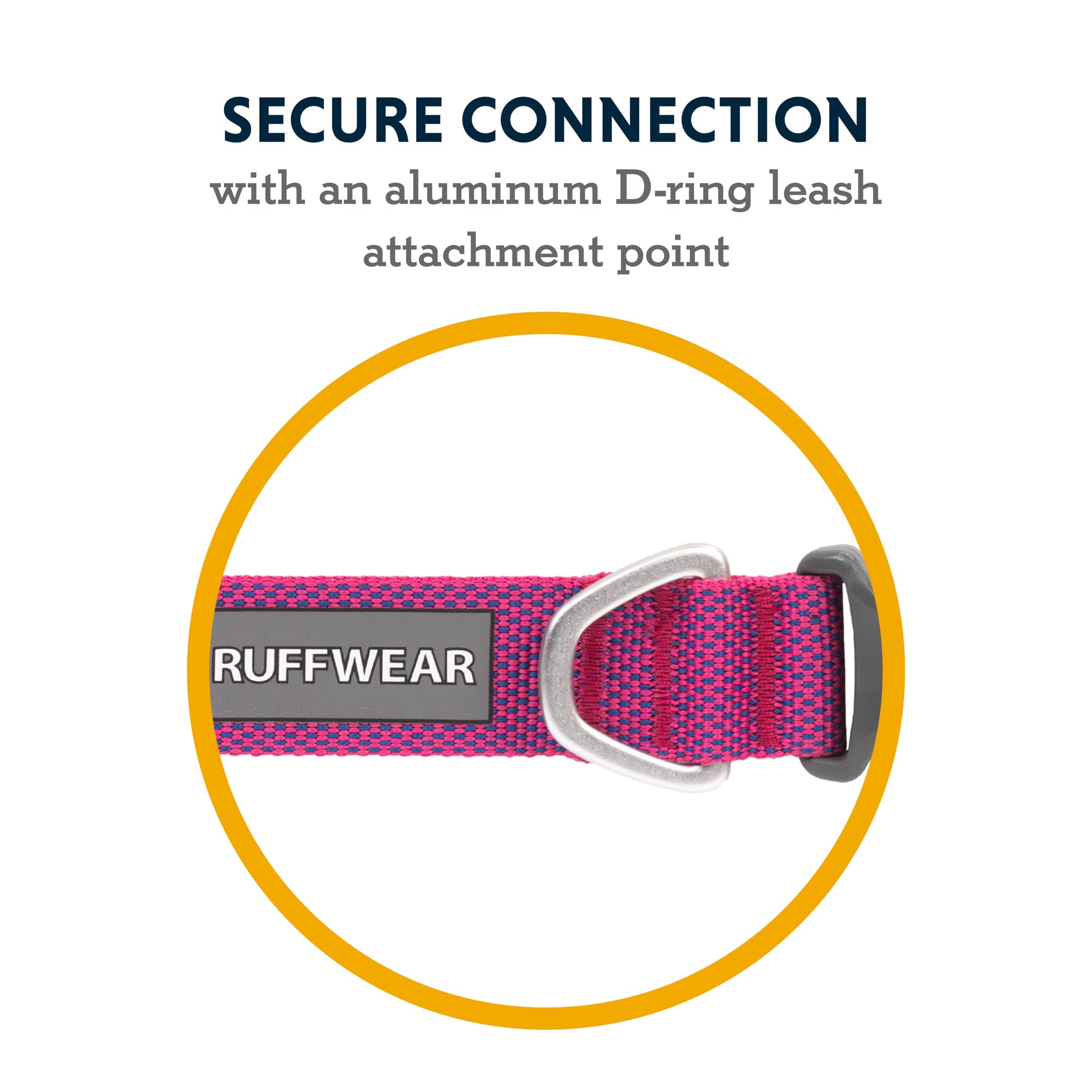 Ruffwear, Hi & Light Dog Collar, Minimal And Ultralight Collar For Everyday Walks And Runs, Alpenglow Pink, 11''-14''