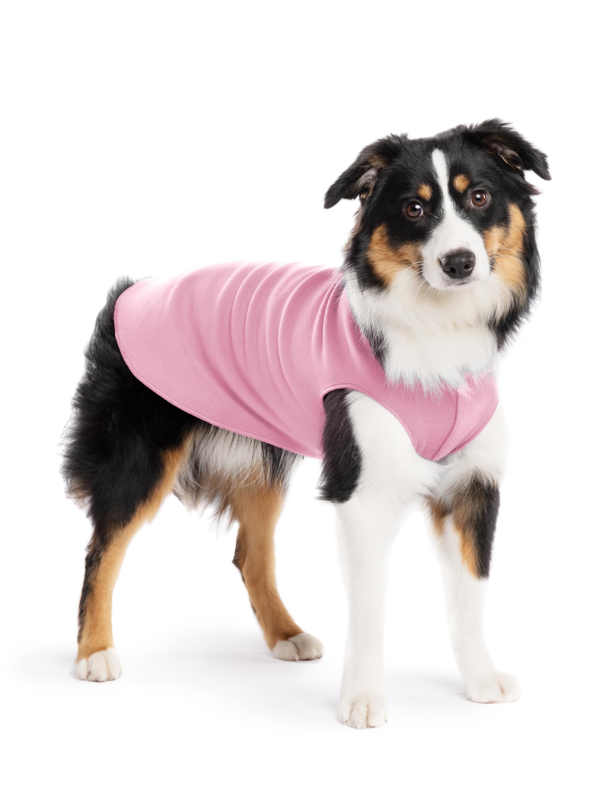 Gold Paw Stretch Fleece Dog Coat, Stretchy Pet Sweater, Machine Washable Pullover For Winter And Fall, Rose, 14