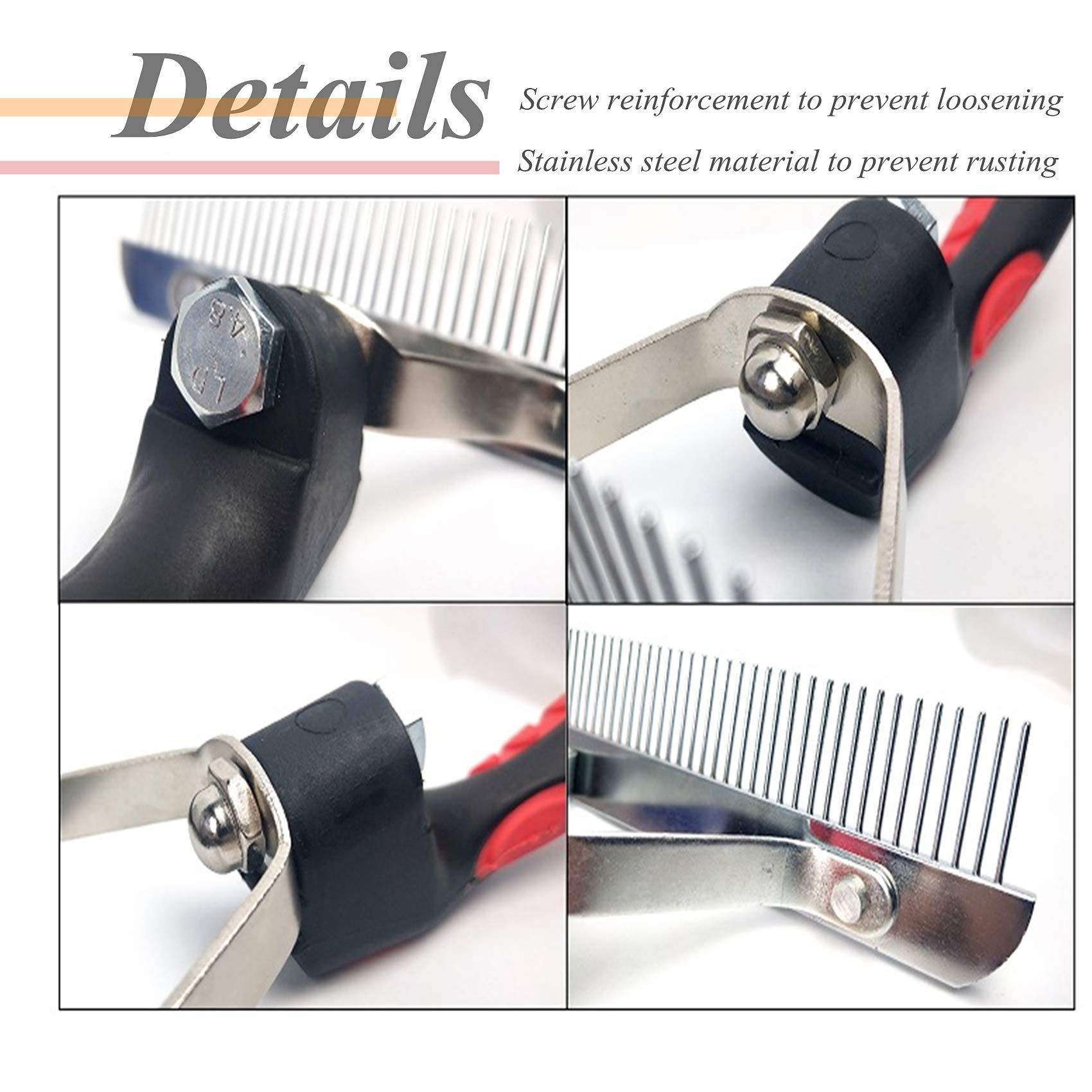 Dog Brushes For Grooming Large Dogs, Long Hair Dog Rake Pet Comb Pet Grooming Brush With Anti-Slip Handle, Steel Comb For Golden Retriever Husky German Shepherd