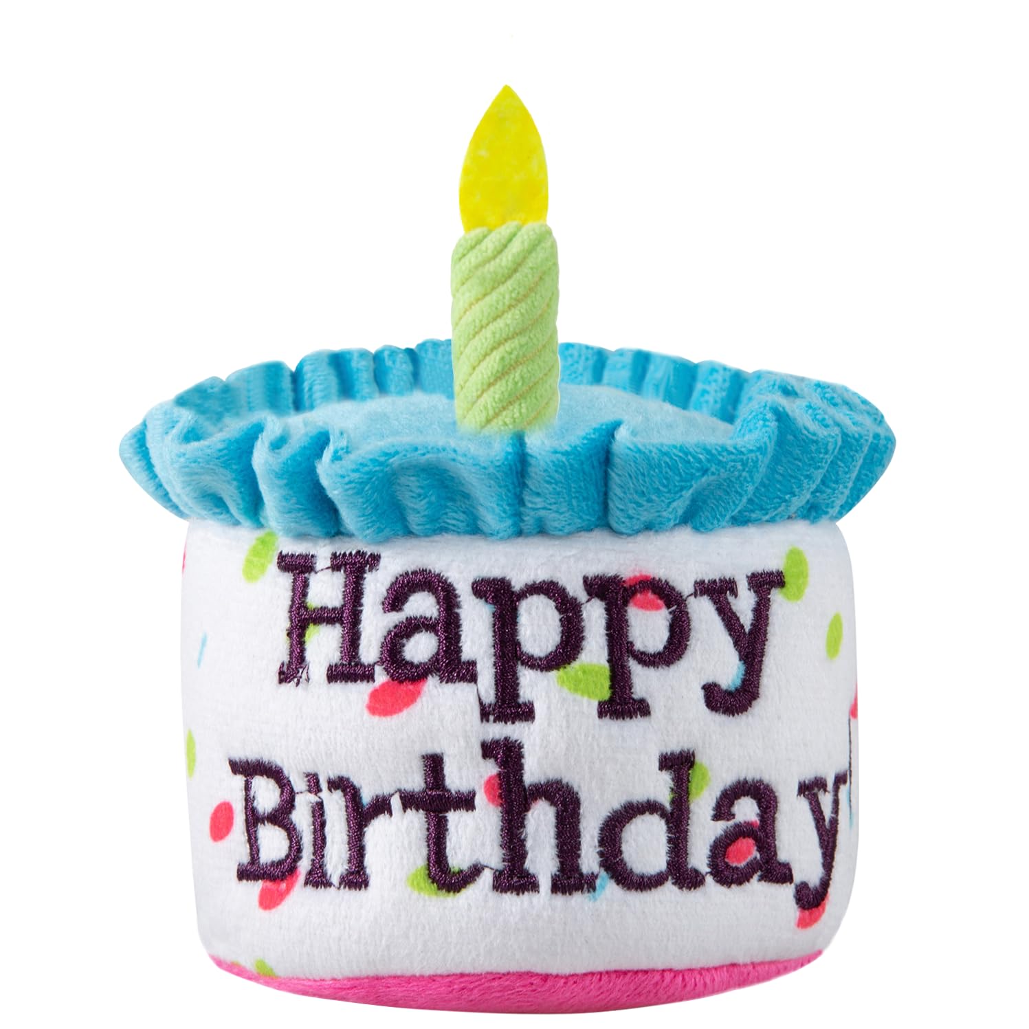 Ushang Pet Dog Birthday Cake Toy, Happy Birthday Cake Shaped Squeaky Dog Toys For Medium & Large Dogs Funny Dogs Gifts Plush Dog