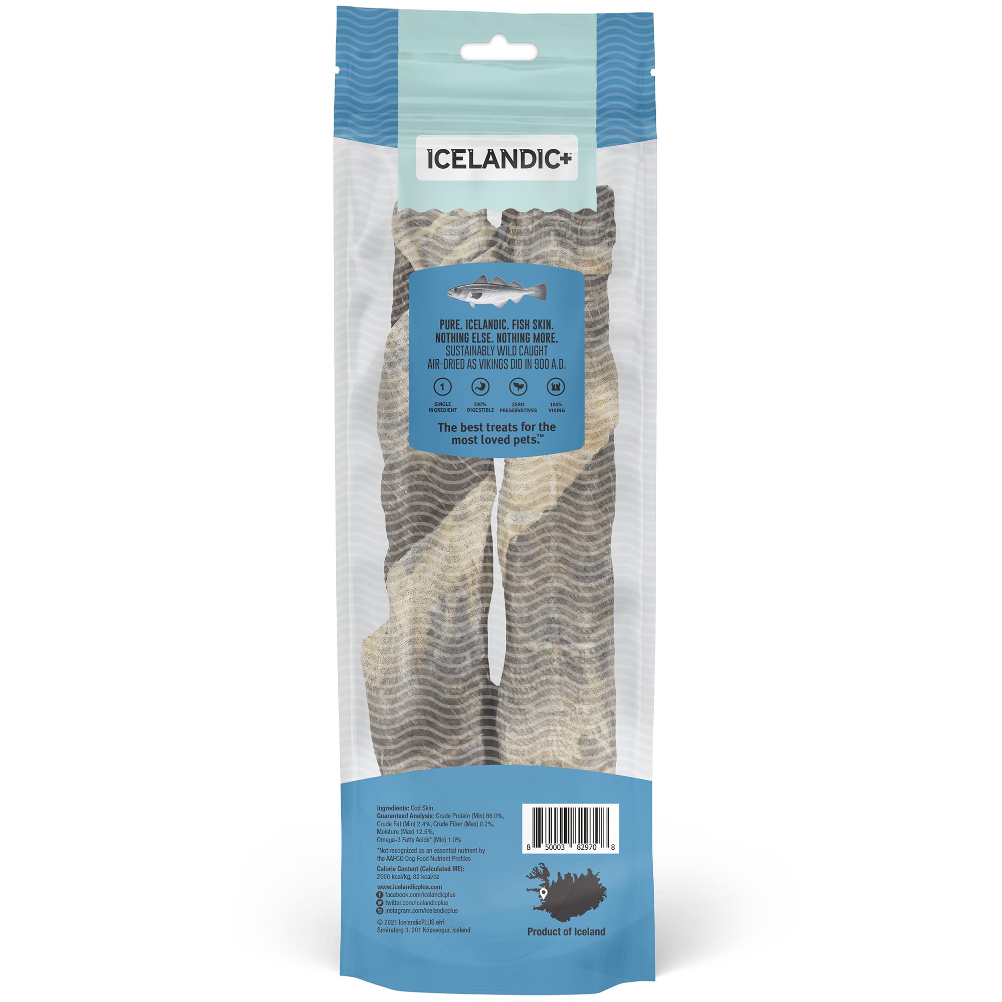 Icelandic Dog Cod Skin Chew Stick 10 Inches 2 Pack