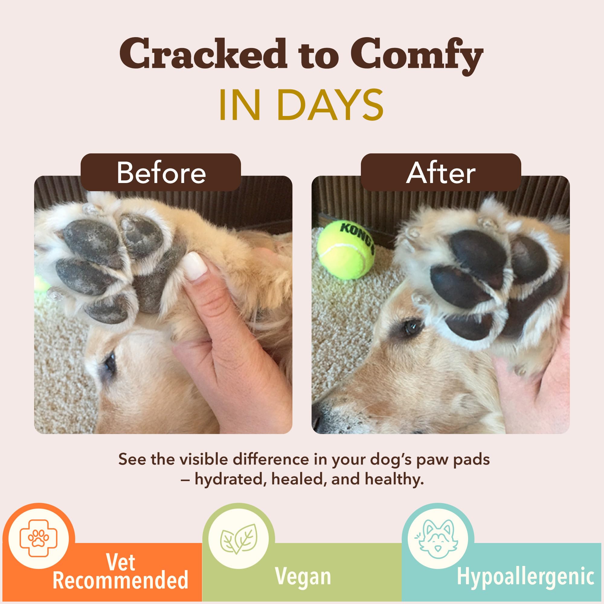 Natural Dog Company PawTection Balm 2 oz Tin - Wax-Based Paw Protector Stick with Shea Butter & Calendula - Shields Paws from Sn