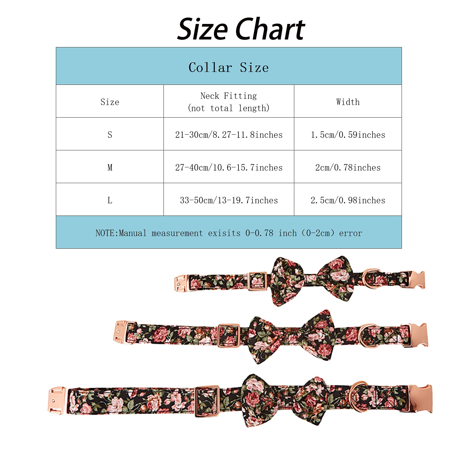 Dog Collar Adjustable With Detachable Bowtie/Flower For Large Dog,Girl Dog Collar Boy Dog Pet Collars With Safety Buckle