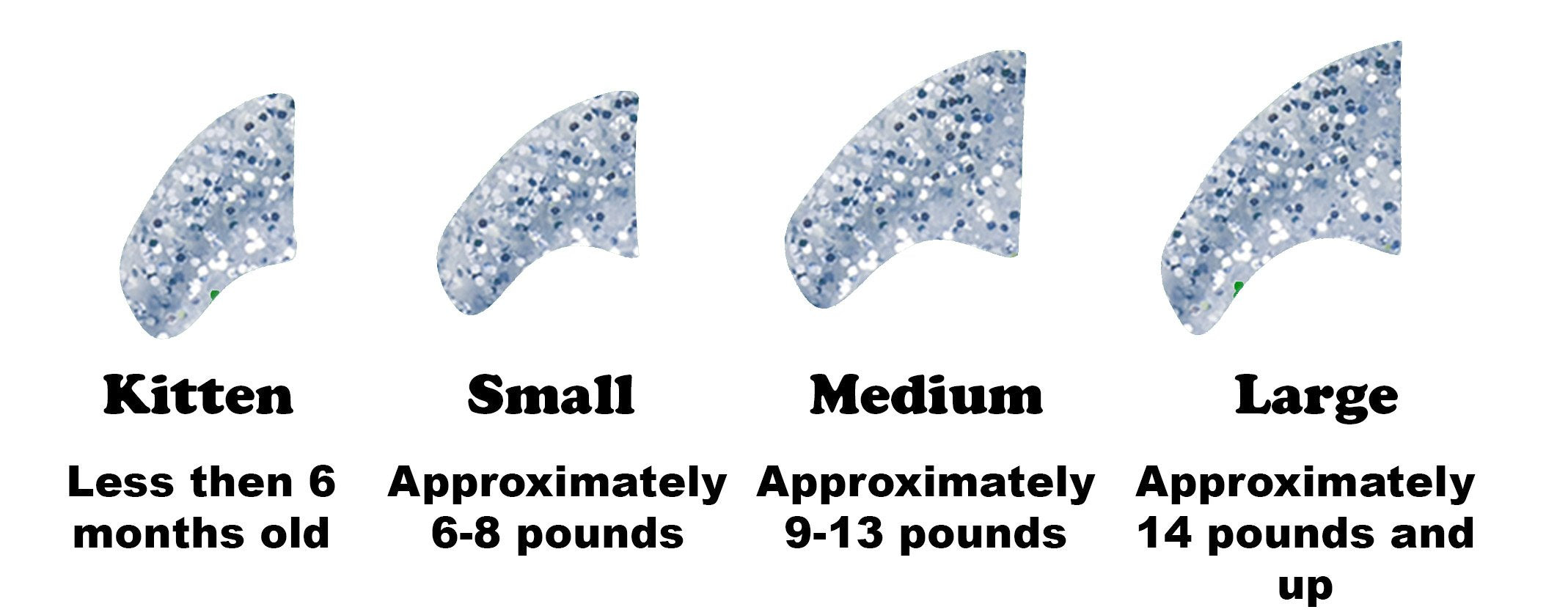 Purrdy Paws 40 Pack Soft Nail Caps For Cat Claws Silver Glitter Small