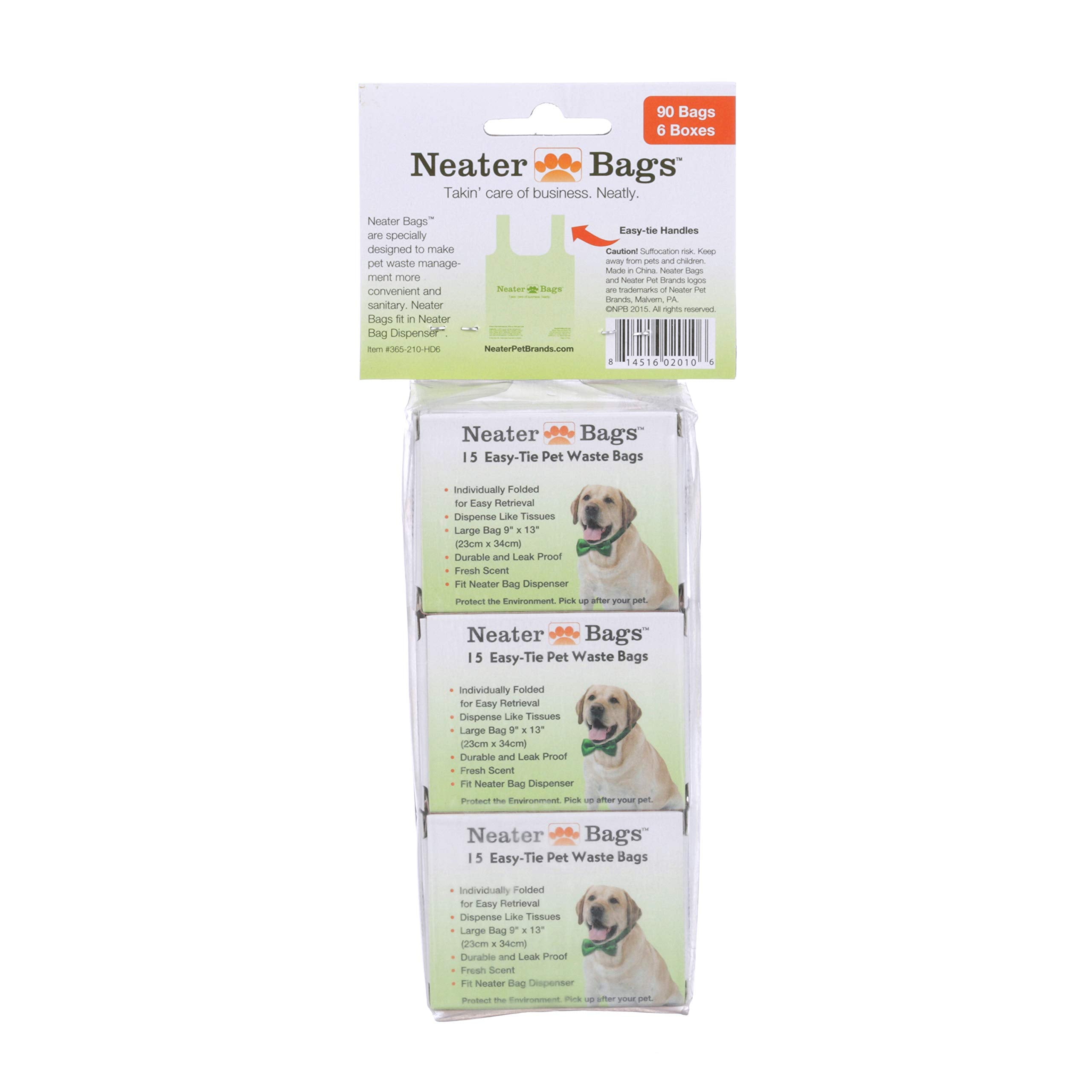 Neater Pet Brands Neater Bags Dog Waste Bag, No Rolls To Fuss With - Dog Poop Bags Dispense One At A Time, Doggie Poop Bag With