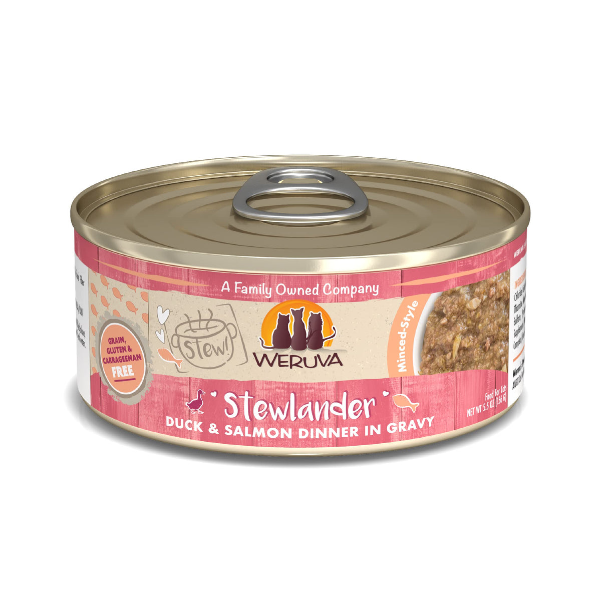 Weruva Classic Cat Stews!, Stewlander With Duck & Salmon In Gravy, 5.5Oz Can (Pack Of 8)