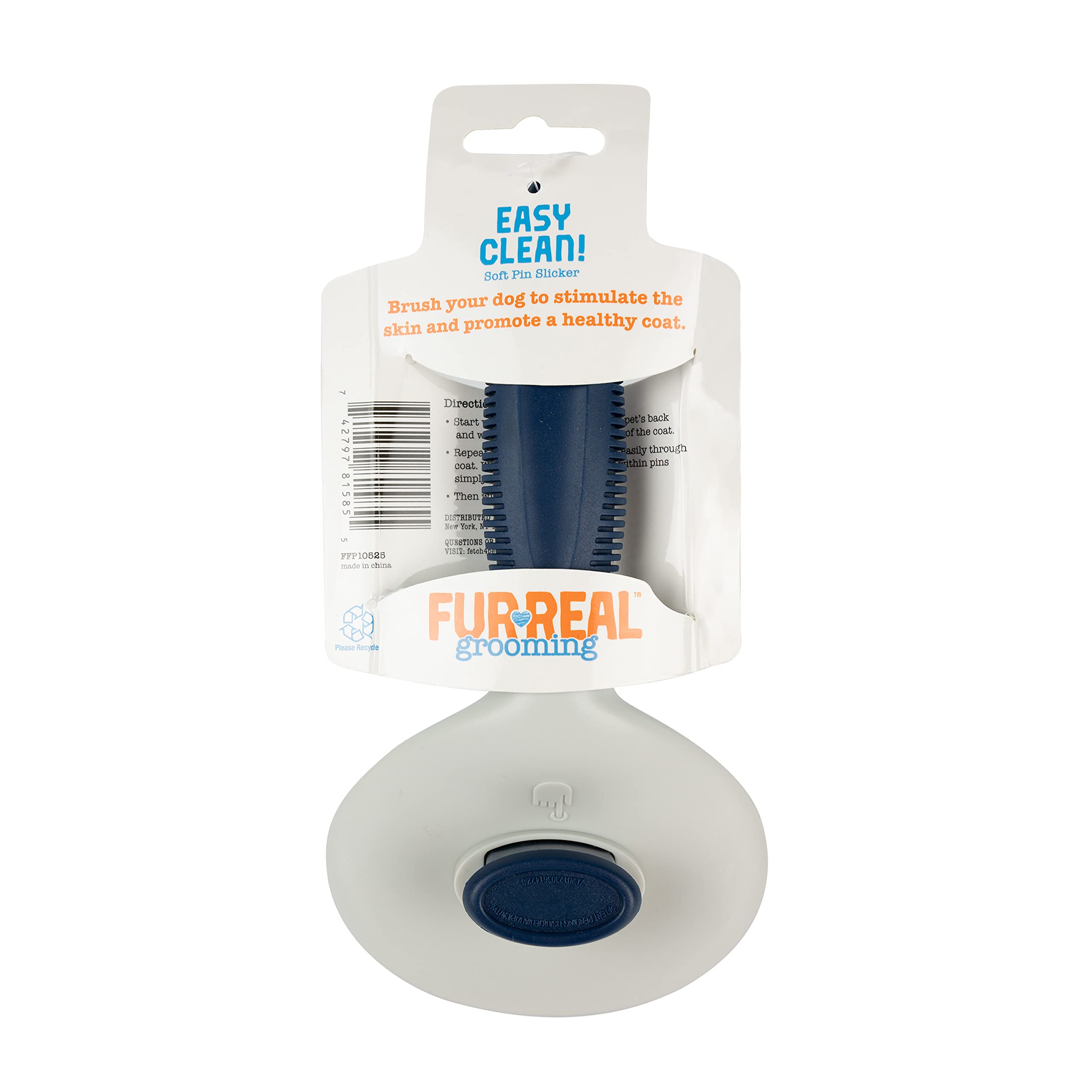 Furreal Dog Grooming Brush - Large Self-Cleaning Slicker For Medium & Long Coats | Removes Loose Hair And Untangles Mats