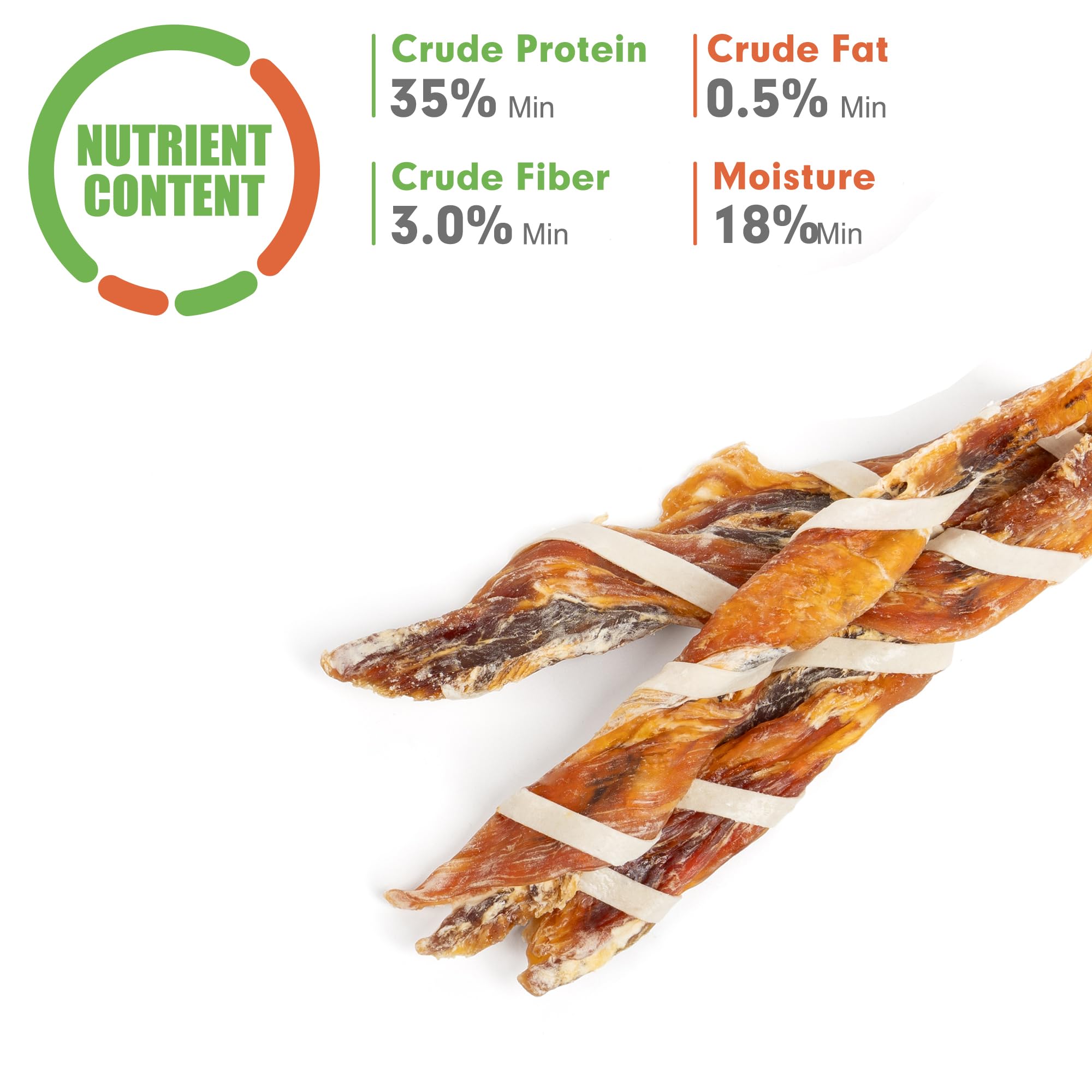 MON2SUN Dog Treats, Triple Flavor Jerky Twist Sticks, 5-7 Inch Chicken Duck and Codfish Sticks Chews for Small Dogs, Healthy Sna