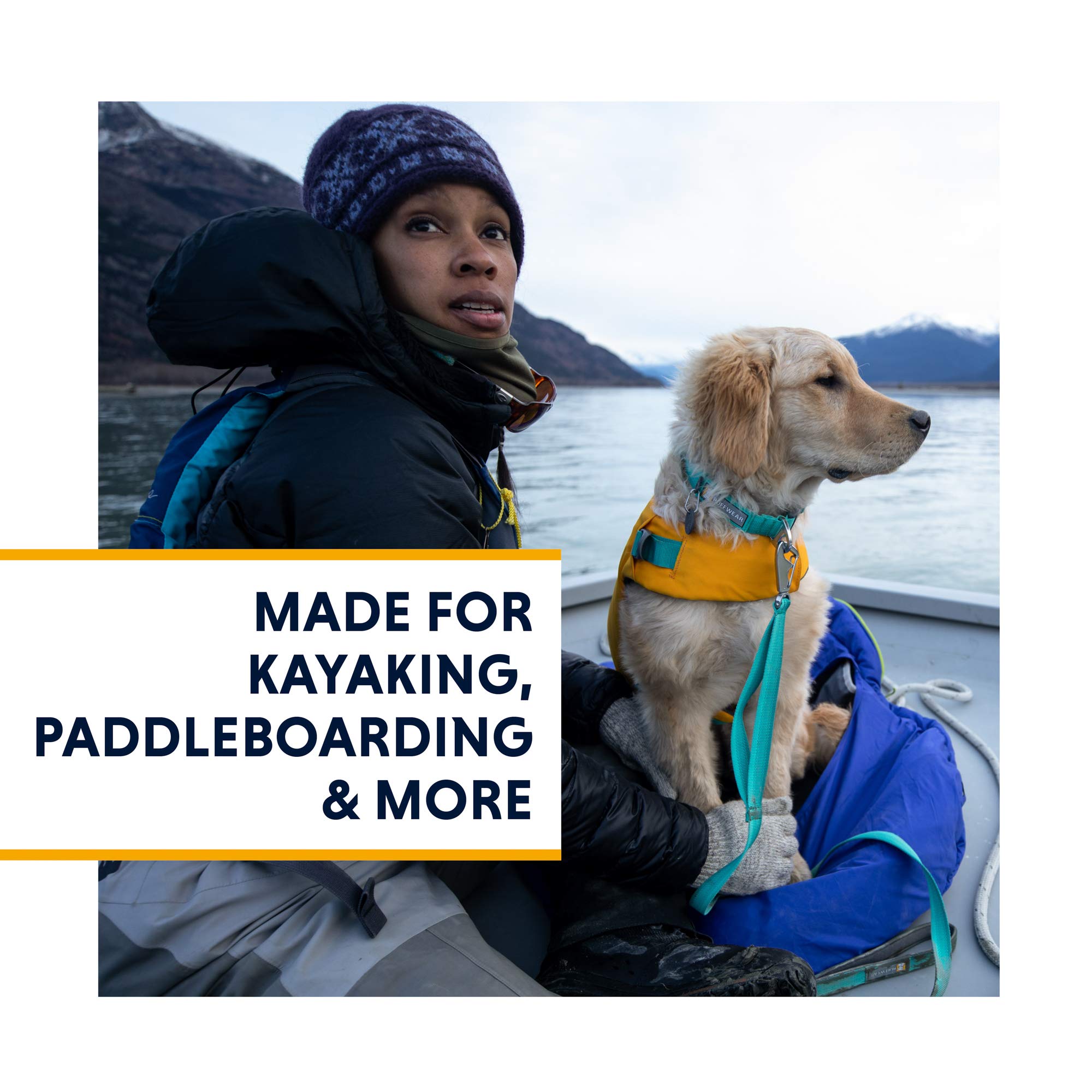 Ruffwear, Float Coat Dog Life Jacket, Swimming Safety Vest With Handle, Wave Orange, Large