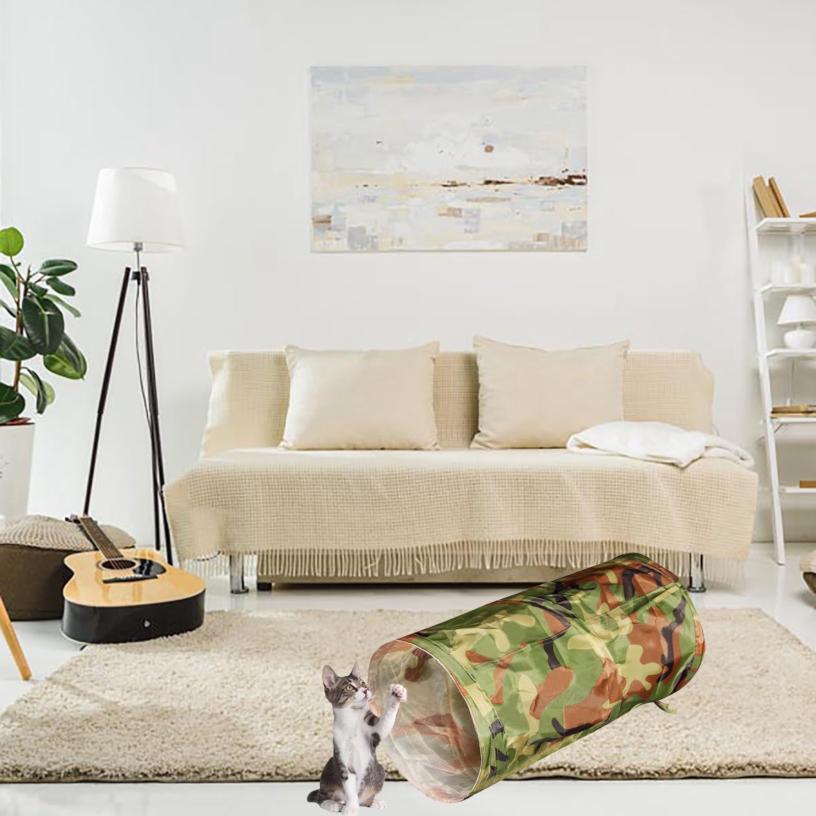 Icagy Foldable Spiral Cat Tunnel - Ideal Indoor Toy For Small Cats, Kittens, And Rabbits - Collapsible Tube For Interactive Play