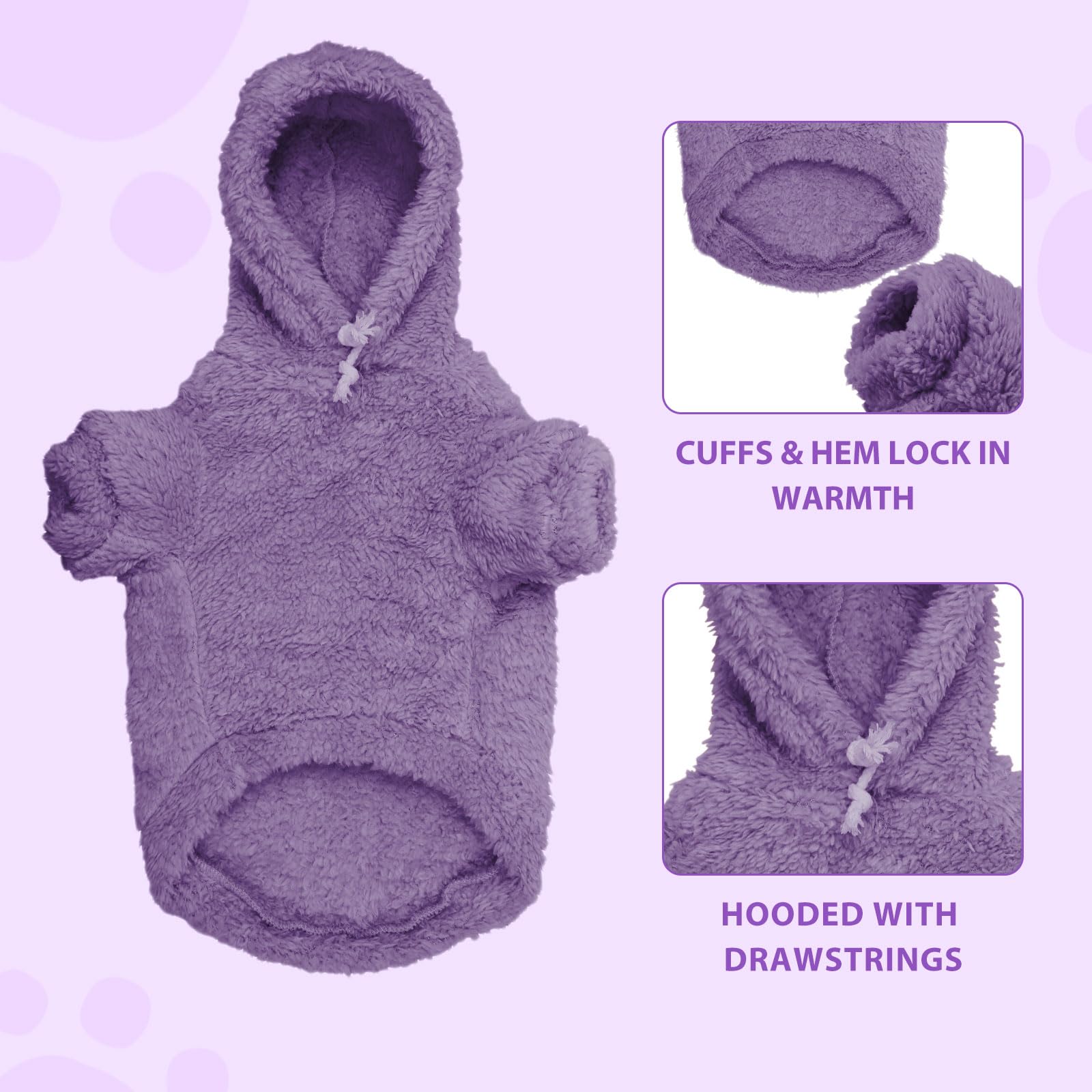 Stpiatue Dog Hoodie, Warm Soft Fleece Dog Coats Hooded Sweatshirt For Large Dogs, Xx-Large, Grey