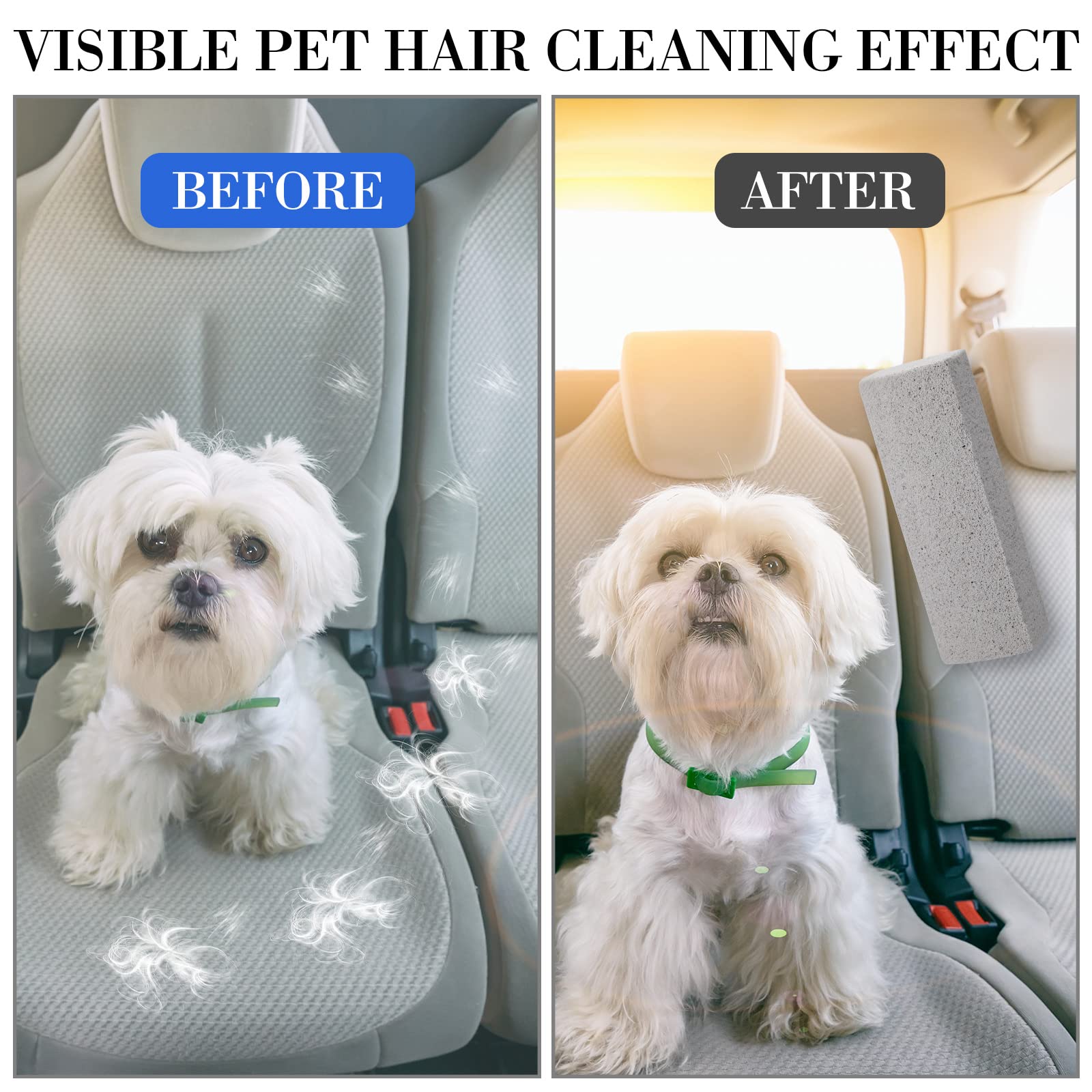 Loopeer 2 Pcs Pet Hair Remover Pumice Stone For Dog Cat Hair Removal Cleaning Pet Fur Stone 6 Inch Dog Fur Cleaning Tool For Car