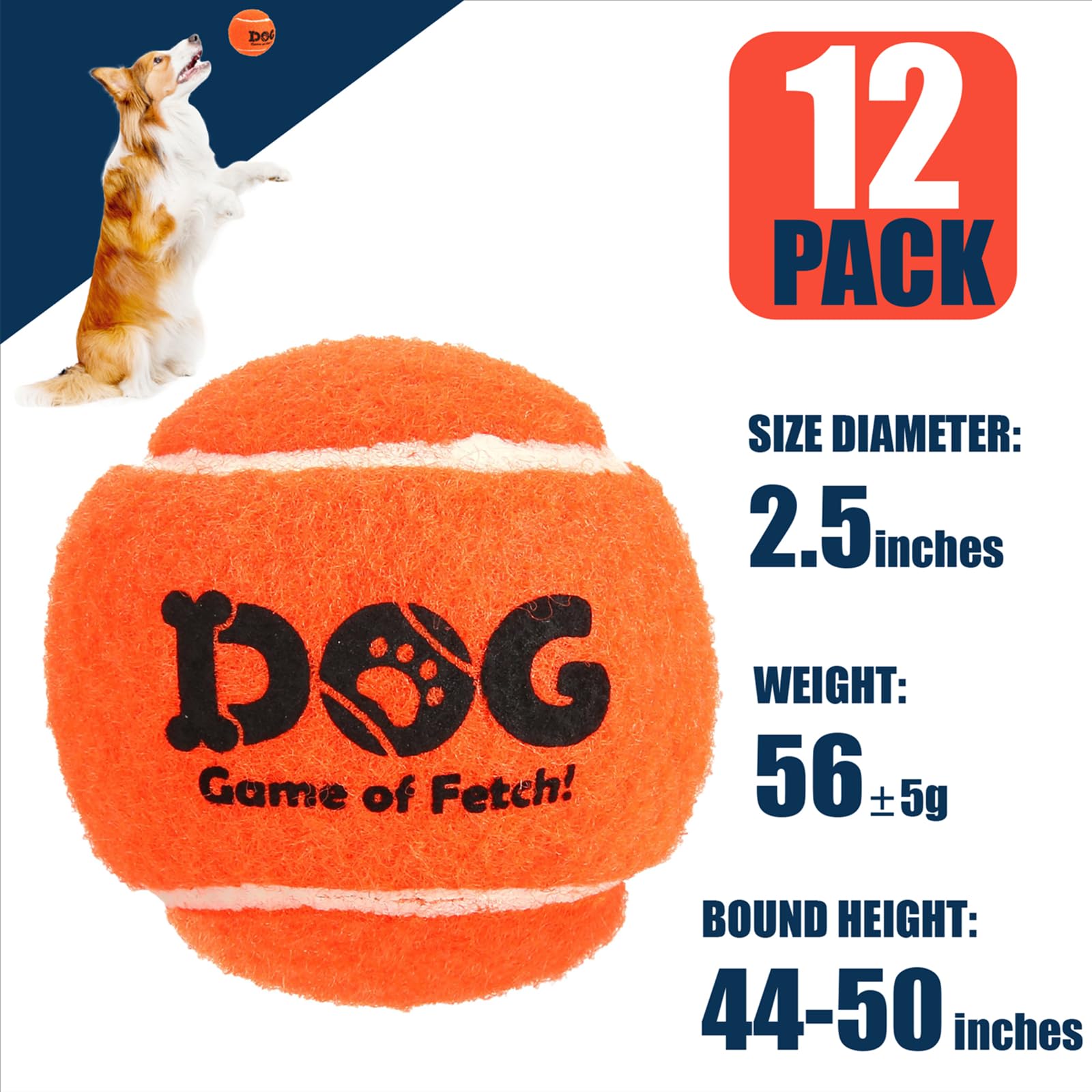 AMA SPORT Red Tennis Balls for Dogs - Floating, Fetch & Fun - 2.5" Polyester Toys for Small & Medium Breeds