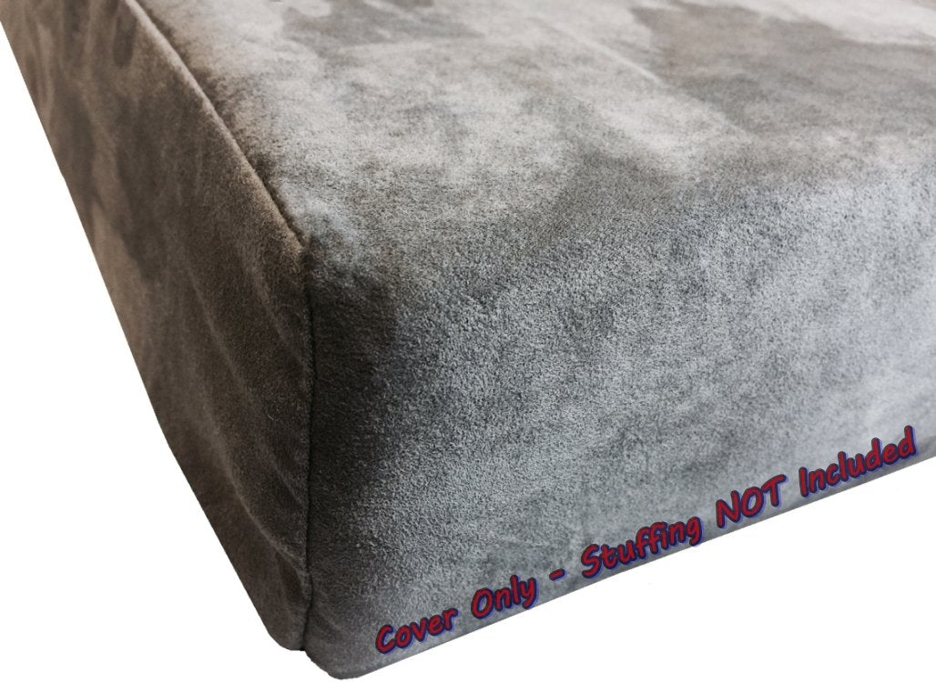 Dogbed4Less Diy Pet Bed Pillow Grey Microsuede Duvet Cover And Waterproof Internal Case For Large Dog At 47X29X4 Inch - Covers Only