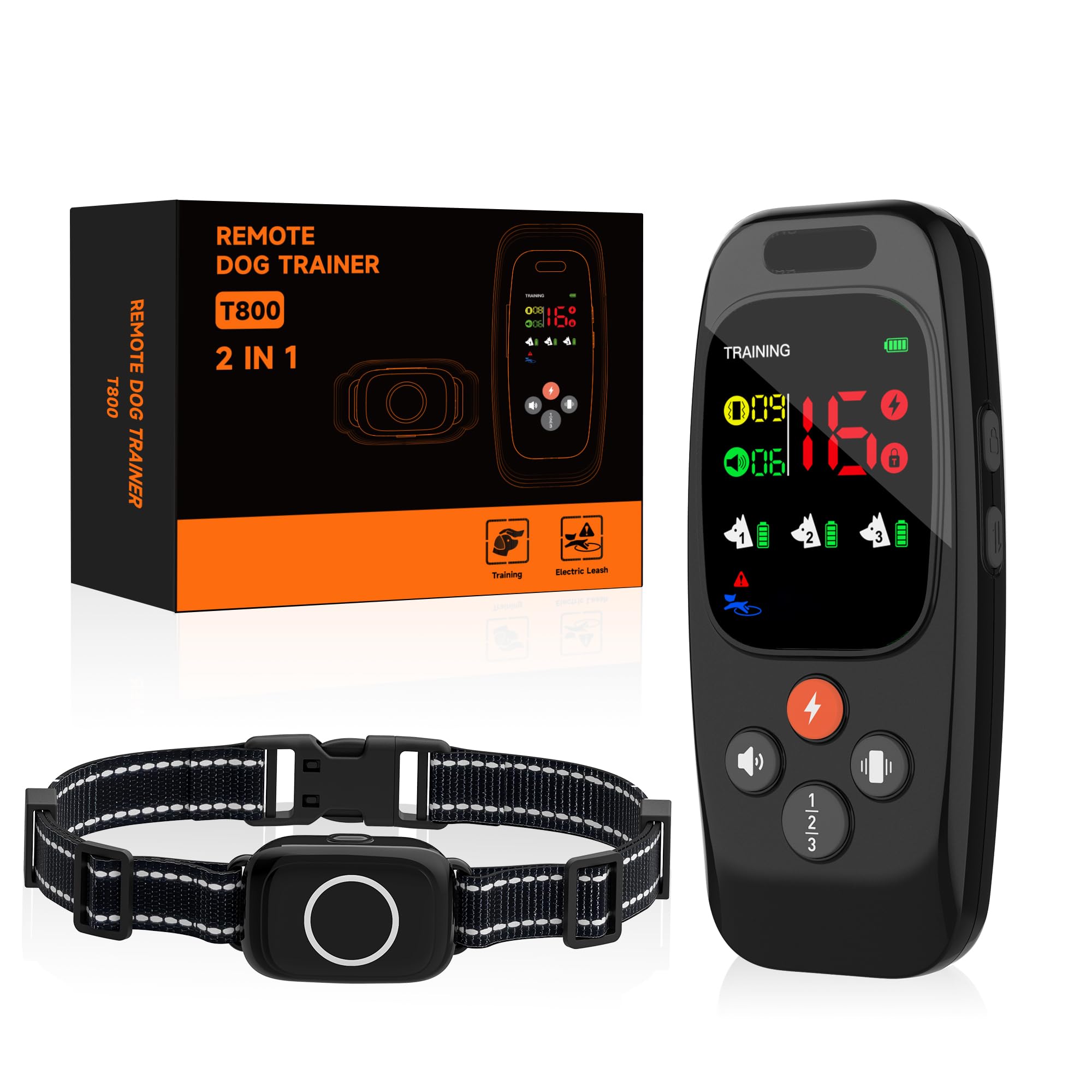Pethey 2025 Upgraded Dog Shock Collar For Dogs With Remote Control, Waterproof Electric Dog Collars For Small Medium Large Dogs 