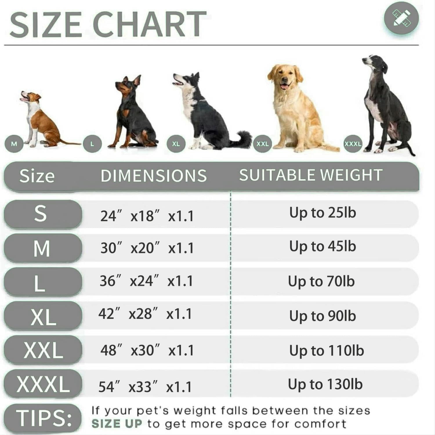 Khonsu Pet Dog Bed Mat Crate Pad For Up To 45 Lbs Dogs With Reversible Sides For Cold And Hot Seasons, Completely Washable Cushi