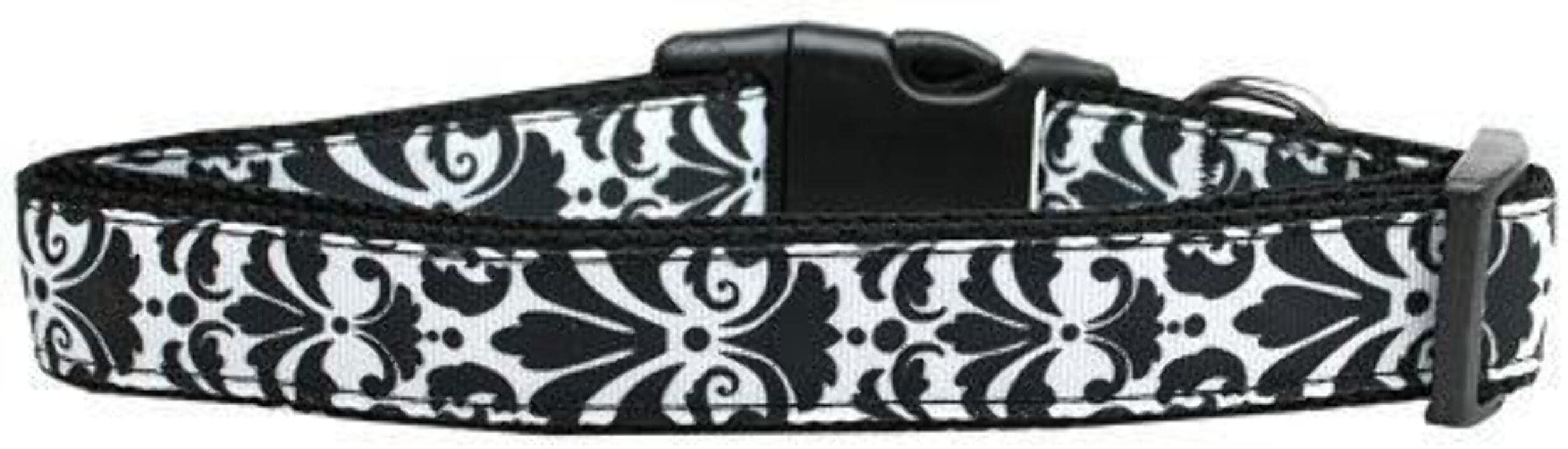 Mirage Pet Products Damask Nylon Dog Collar, Large, Black