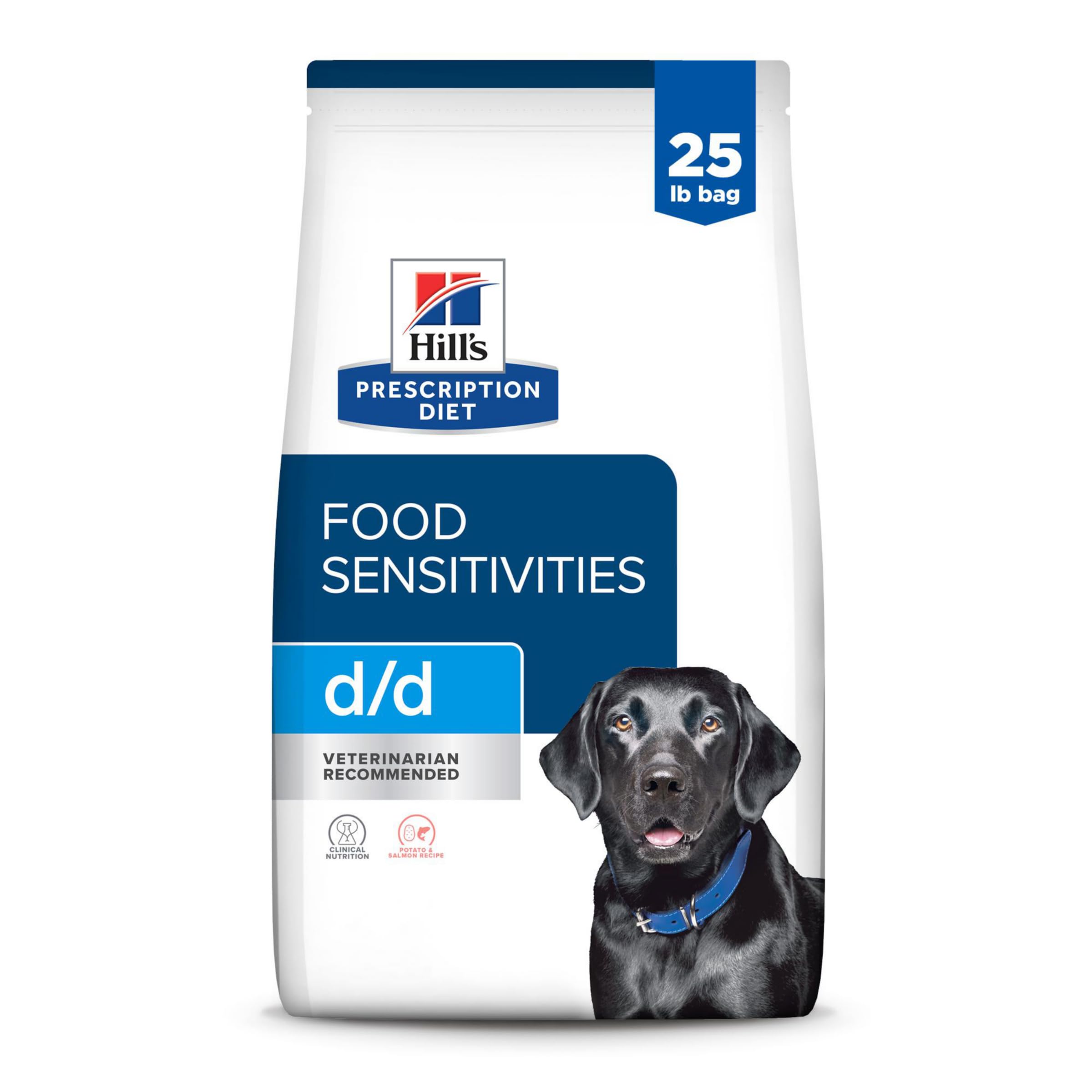 Hills Prescription Diet d/d Skin/Food Sensitivities Grain Free Potato & Salmon Flavor Dry Dog Food, Veterinary Diet, 25 lb. Bag