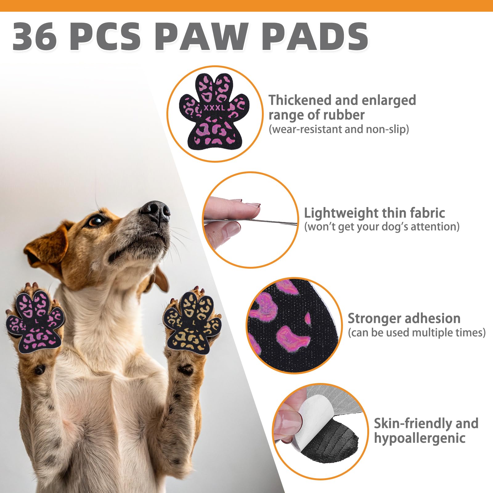 Kooltail Anti-Slip Dog Paw Protector Gripper Traction Pads For Hot Pavement,Dog Feet Stickers With Stronger Adhesive On Hardwood