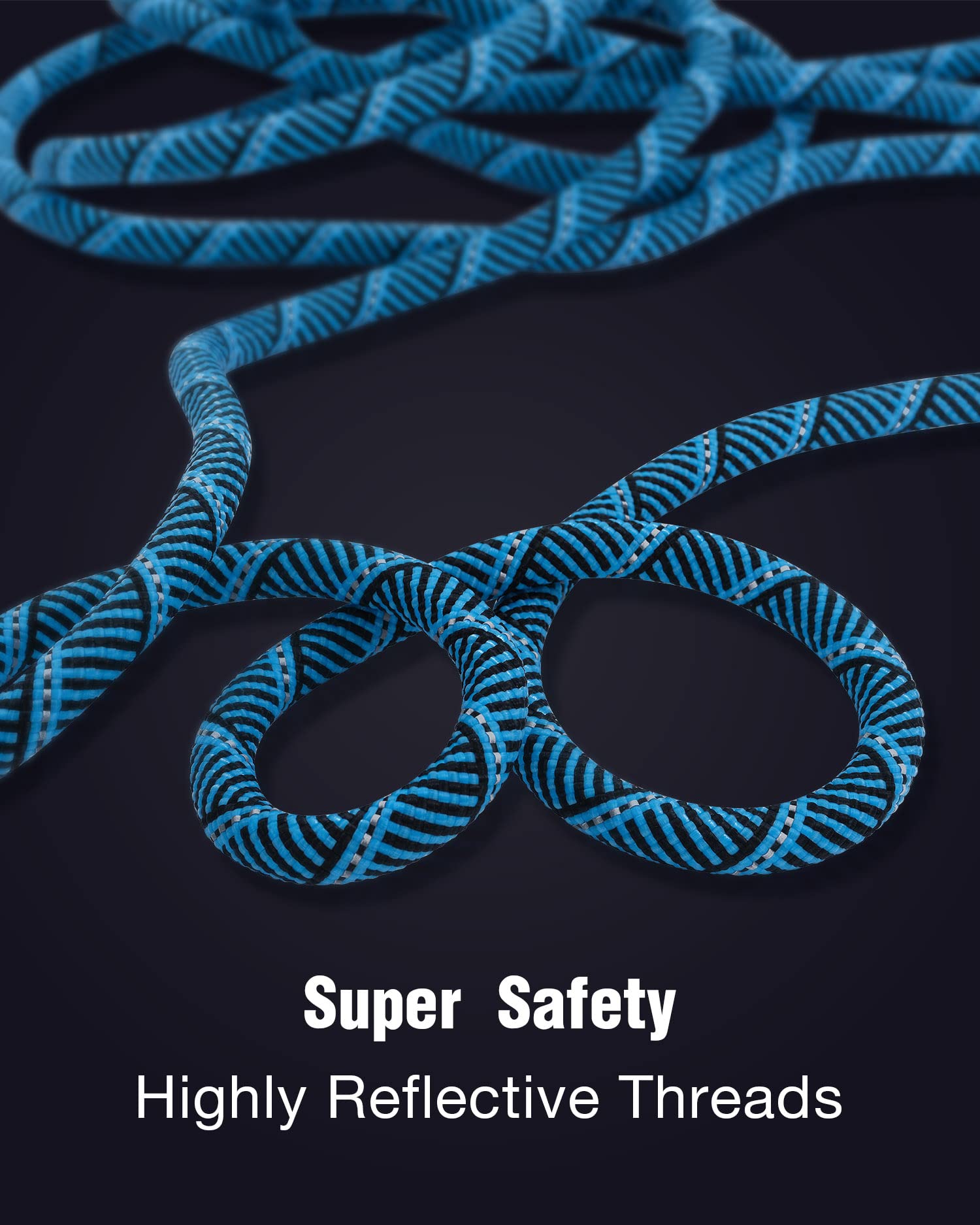 Long Dog Leash With Reflective Threads 15Ft 20Ft 30Ft 50Ft,Heavy Duty Bungee Dog Leashes For Small Medium Large Dogs,Shock Absorbing Training Leash For Walking,Hunting,Camping&Yard