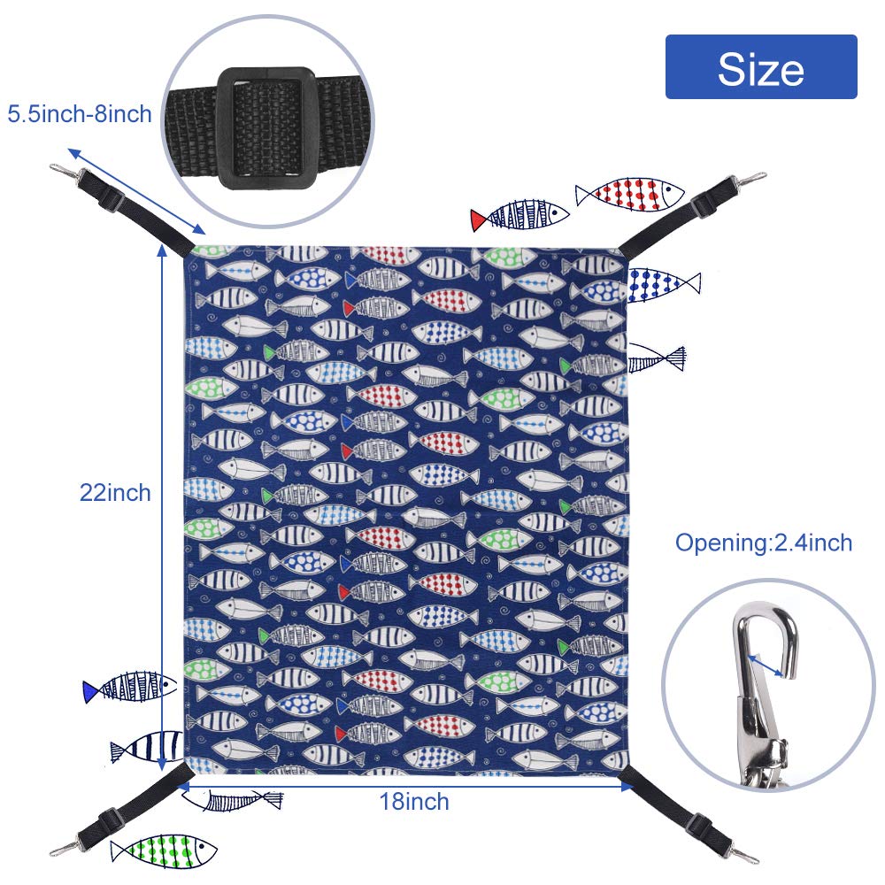 Persuper Cat Hammock Bed For Cage - 22X18 Inch Adjustable Hanging Cat Bed Reversible Cat Hammocks For Indoor Cats, Soft Cat Perch, Sleeping And Resting Sleepy Pad For Kitten Ferret Puppy Or Small Pet