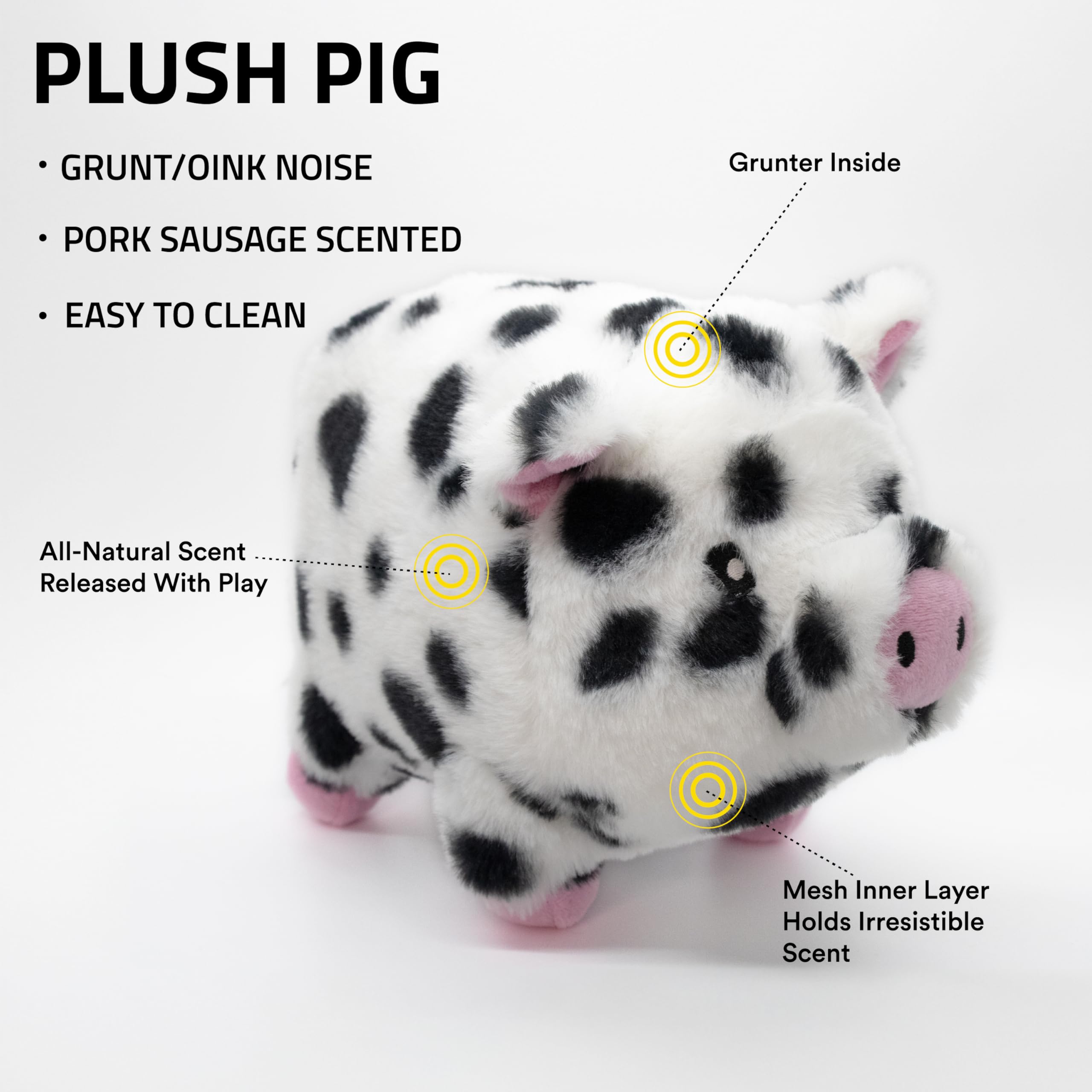 Playology Plush Toys for Dogs | Stuffed Animal Pig | Pork Sausage Scented Toy for Large Dogs