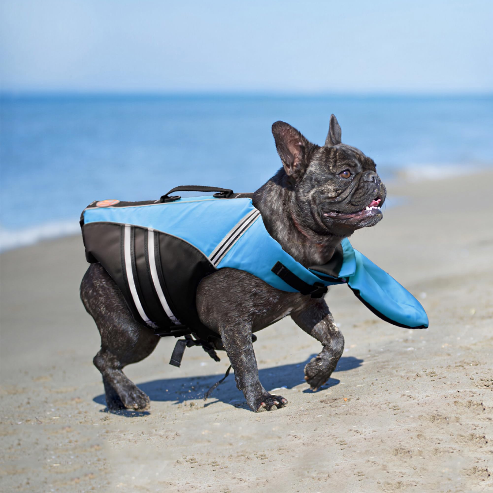 Mklhgty Dog Life Jacket,Vest With Removable Neck Float & High Buoyancy For Swimming & Boating, Ripstop Pet Safety Swimsuit Rescu