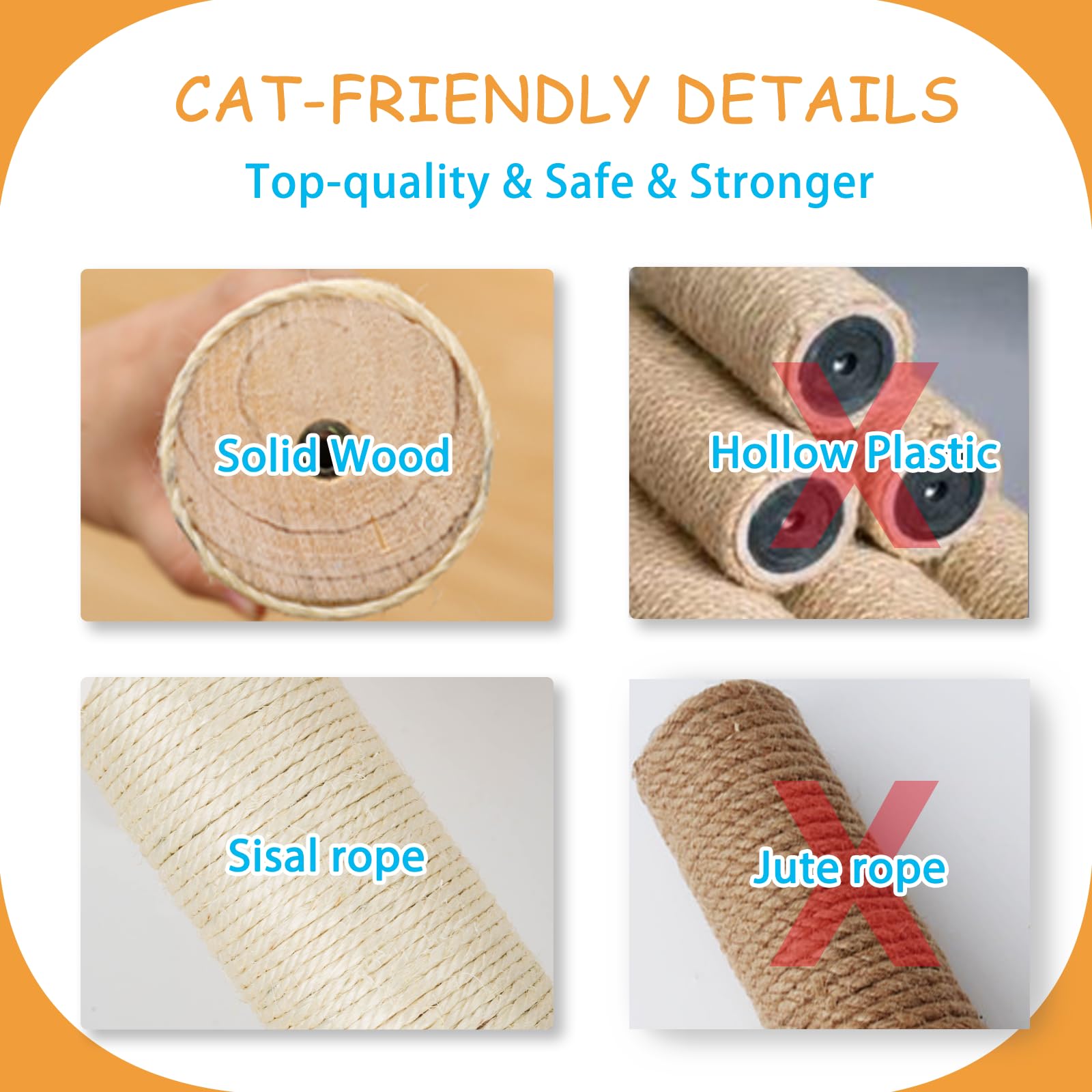 Miuzmore 9-Piece Wall-Mounted Cat Shelves Set, Cat House, Lookout Tower, 2 Sisal Scratching Posts, 5-Step Wall Ladder, 4 Toys, E