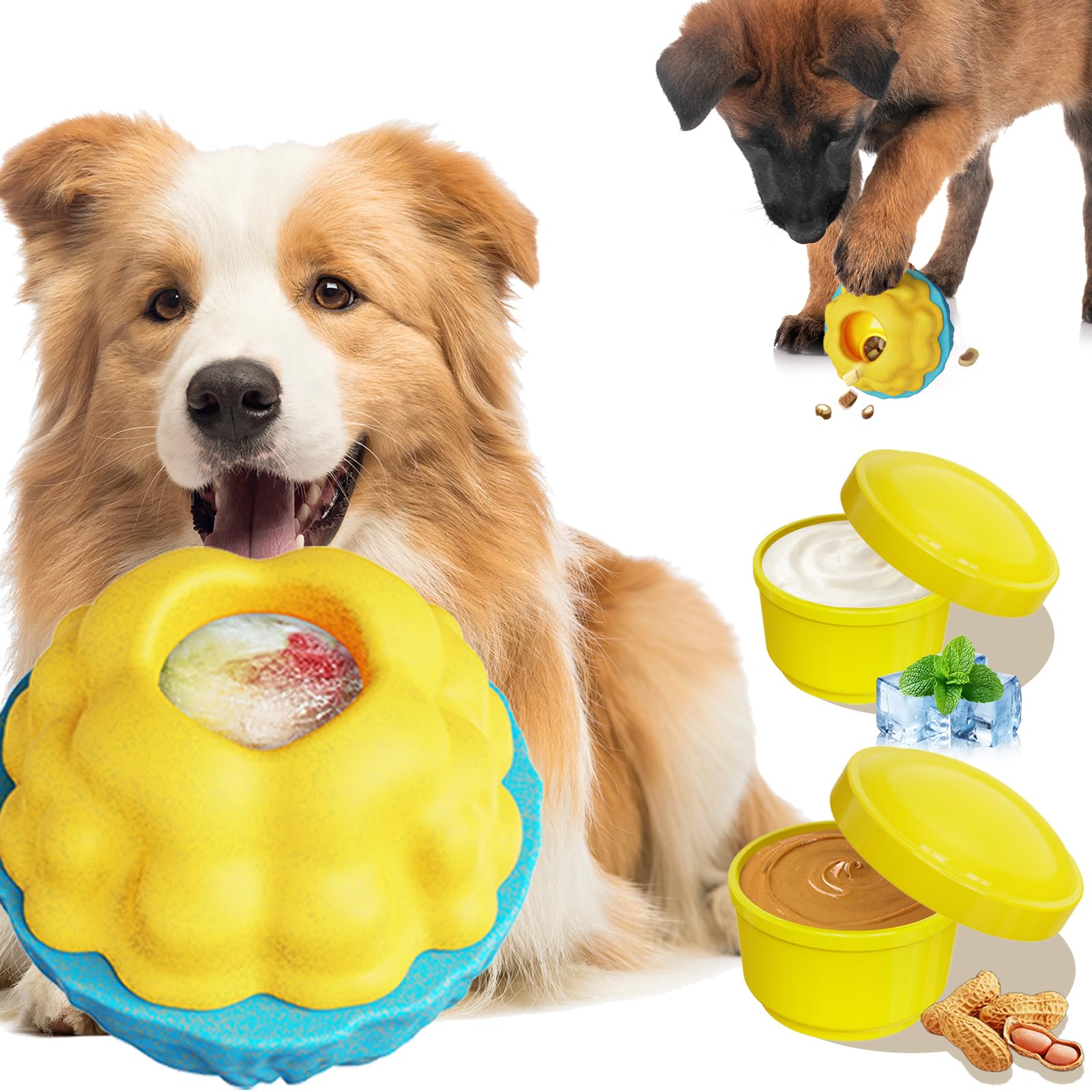 YZHDUXIU Interactive Dog Toys,Dog Puzzle Toy Treat Dispensing Pet Toys Pupsicles for Dogs Large,Frozen Treat Dogs Holder (1 Pack