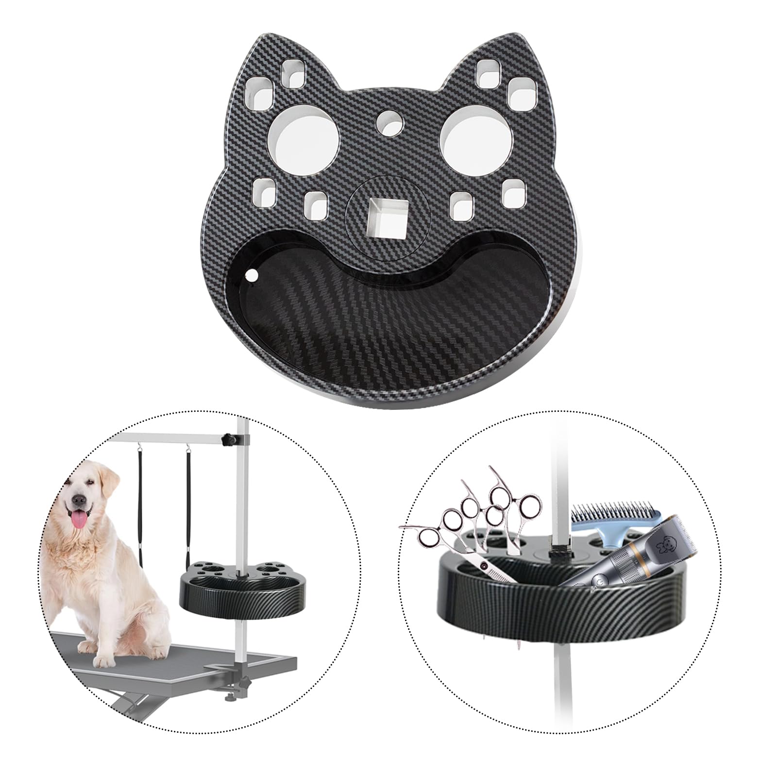 Huioqwe Adjustable Pet Grooming Organizer For Grooming Arms - Multi-Compartment Holder For Tools And Accessories