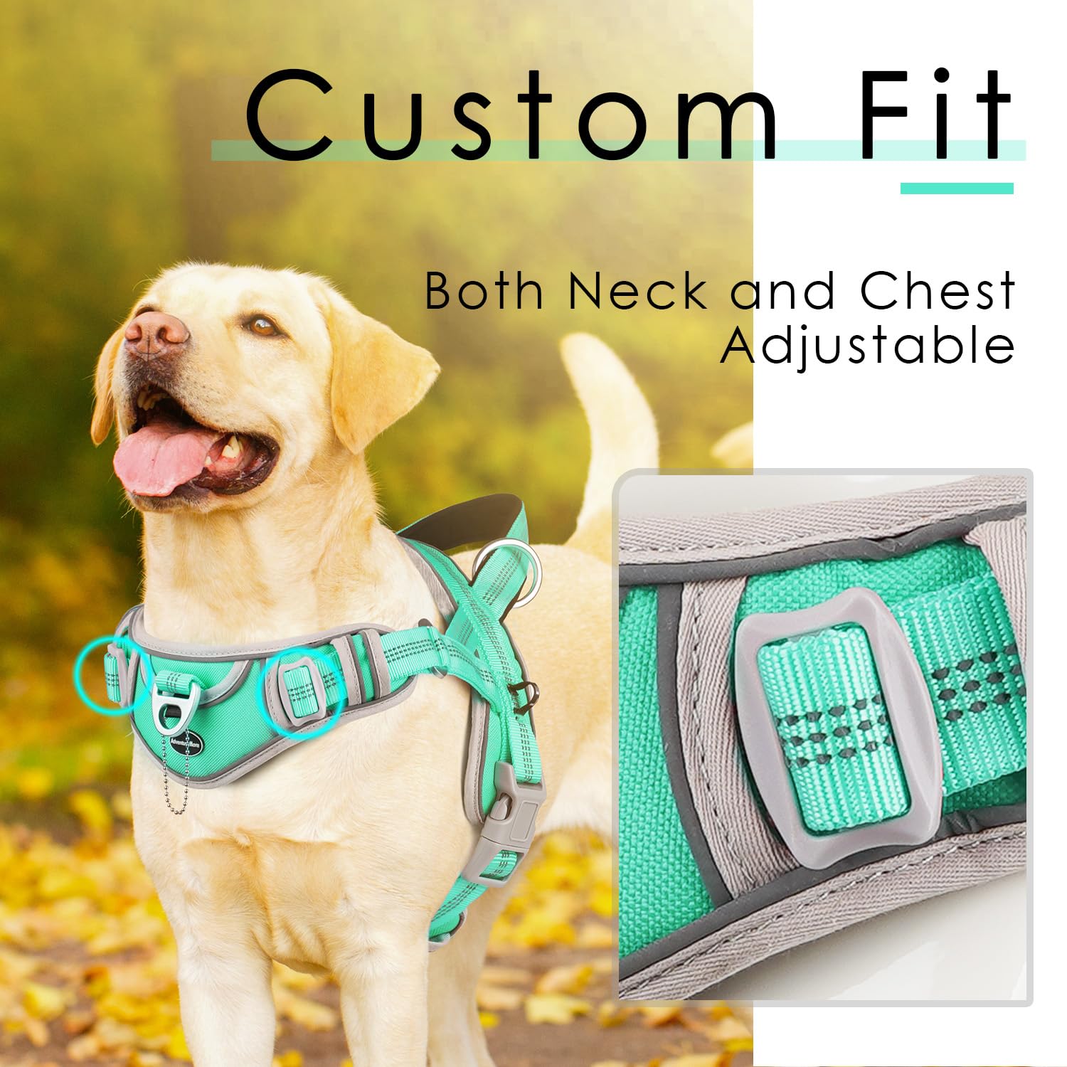 ADVENTUREMORE No Pull Dog Harness for Large Dogs, Sport Dog Halter Harness Reflective Breathable Dog Vest Escape Proof Dog Harne