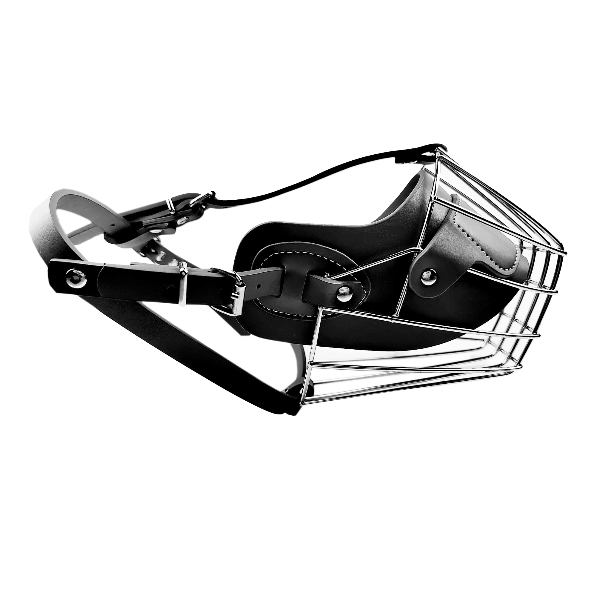 Ailistar Metal Pet Muzzle For Dog Muzzles Wire Basket Muzzles For Dogs Metal Dog Muzzles For Biting Barking Chewing Black Large 