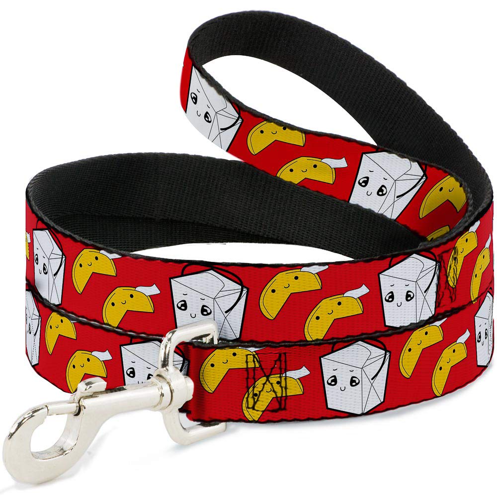 Dog Leash Take Out Fortune Cookies Red 6 Feet Long 0.5 Inch Wide