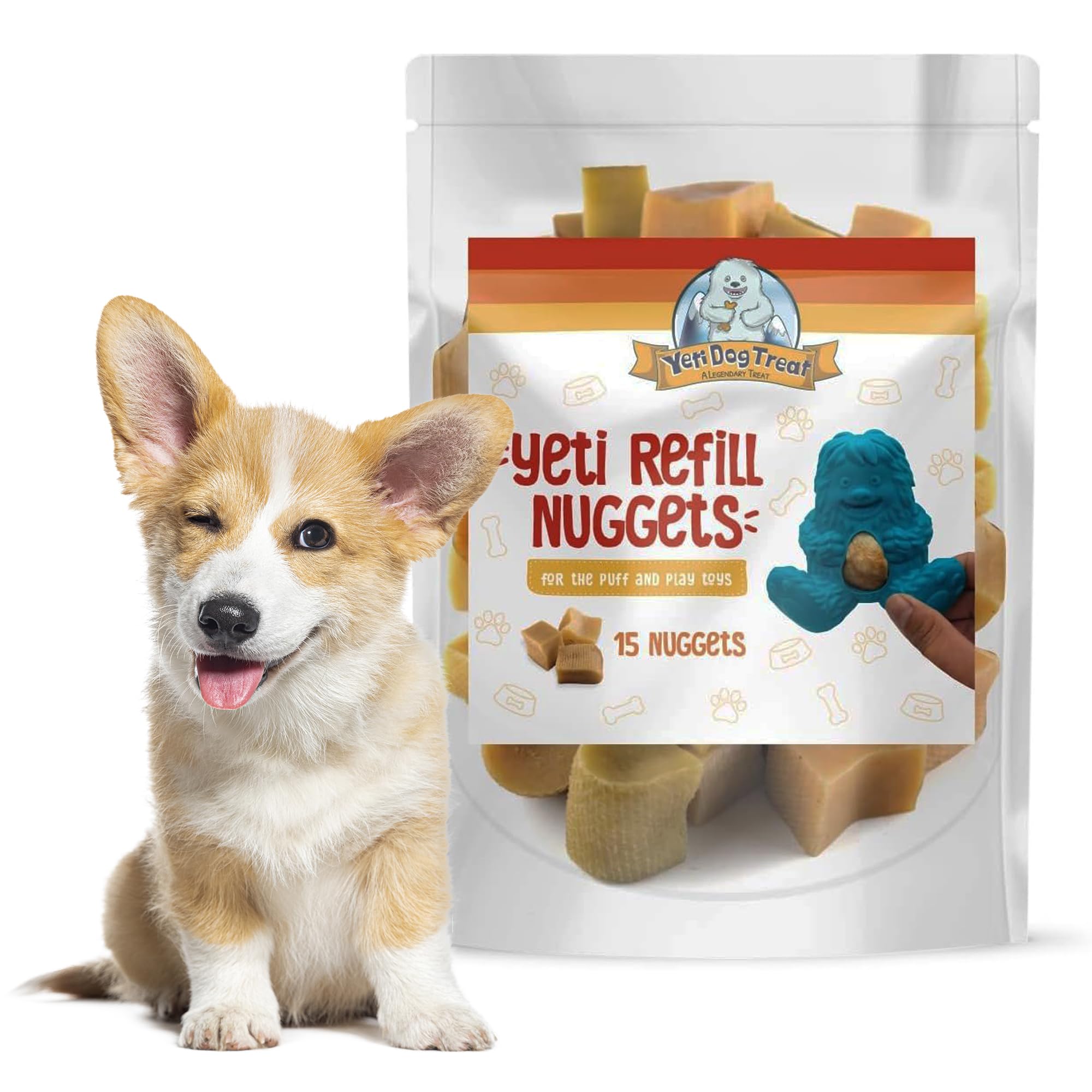 Yeti Refill Nuggets for Puff and Play Dog Toys - Natural Himalayan Yak Cheese Treats, Promotes Dental Health, Suitable for All D