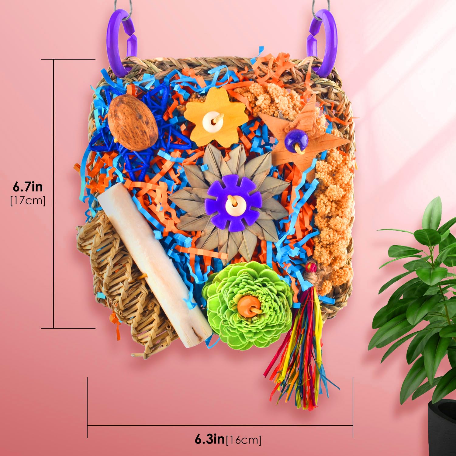 Katumo Bird Toys, Parakeet Toys Cockatiel Foraging Toys Conure Shredder Toys Bird Cage Toys For Lovebird Budgie Parrotlet Small-