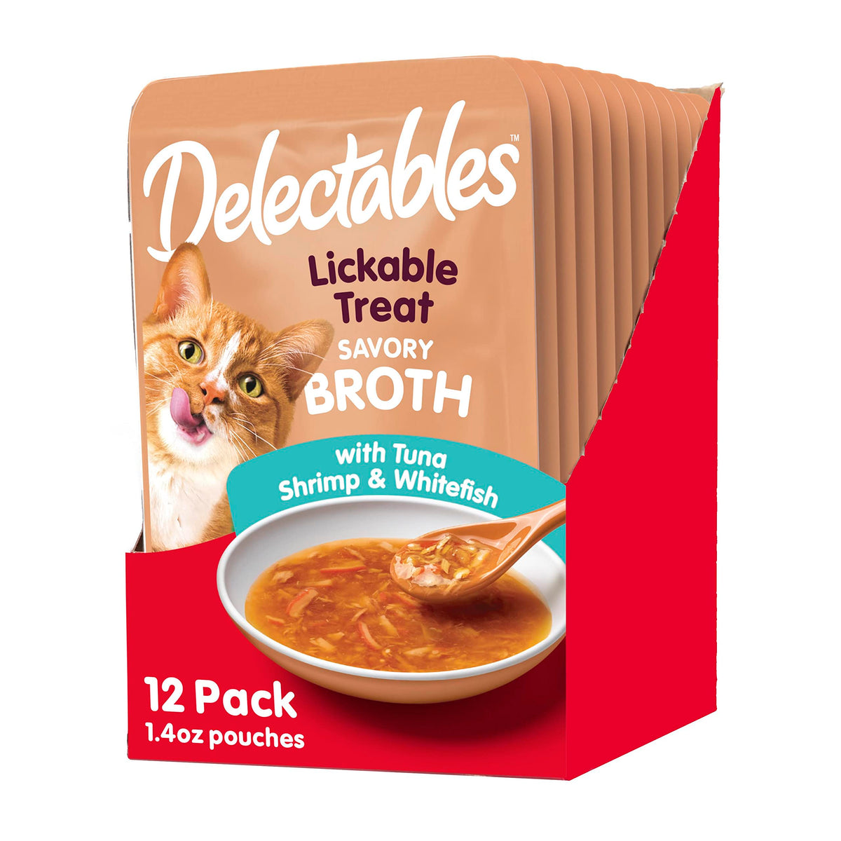 Hartz Delectables Savory Broths Variety Lickable Wet Cat Treats, 12 Count