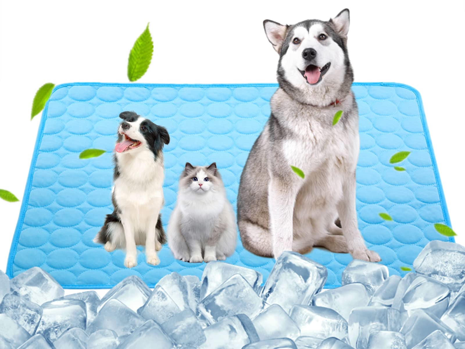 Somoya Dog Self Cooling Mat Pet Washable Cooling Pads Blanket Sleeping Kennel Mat,Ice Silk Sleep Mat Pad Non-Toxic Breathable Sl