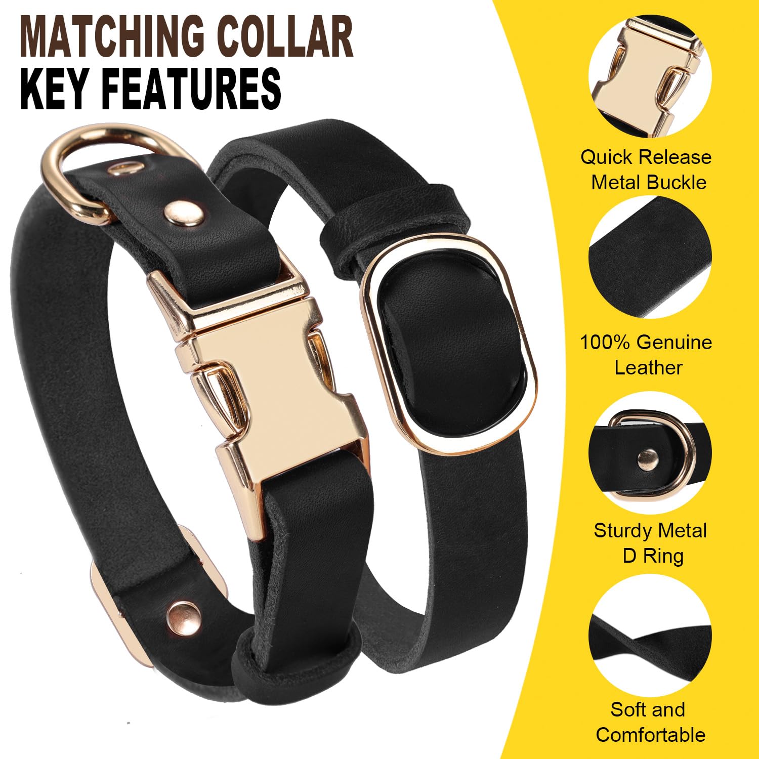 Lwbmg 6Ft Leather Dog Collar And Leash Set, Heavy Duty Dog Leash And Collar With Metal Buckle,Adjustable Pet Collar And Lead, So