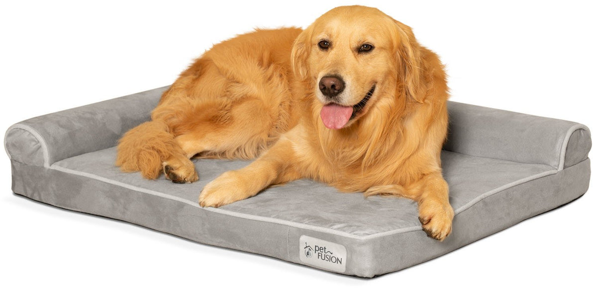Petfusion Betterlounge Orthopedic Dog Bed | Solid Certipur-Us Memory Foam, Waterproof Liner | Large & Xl | Removable Micro-Suede Cover Available Separately, 1 Yr Warranty, Grey