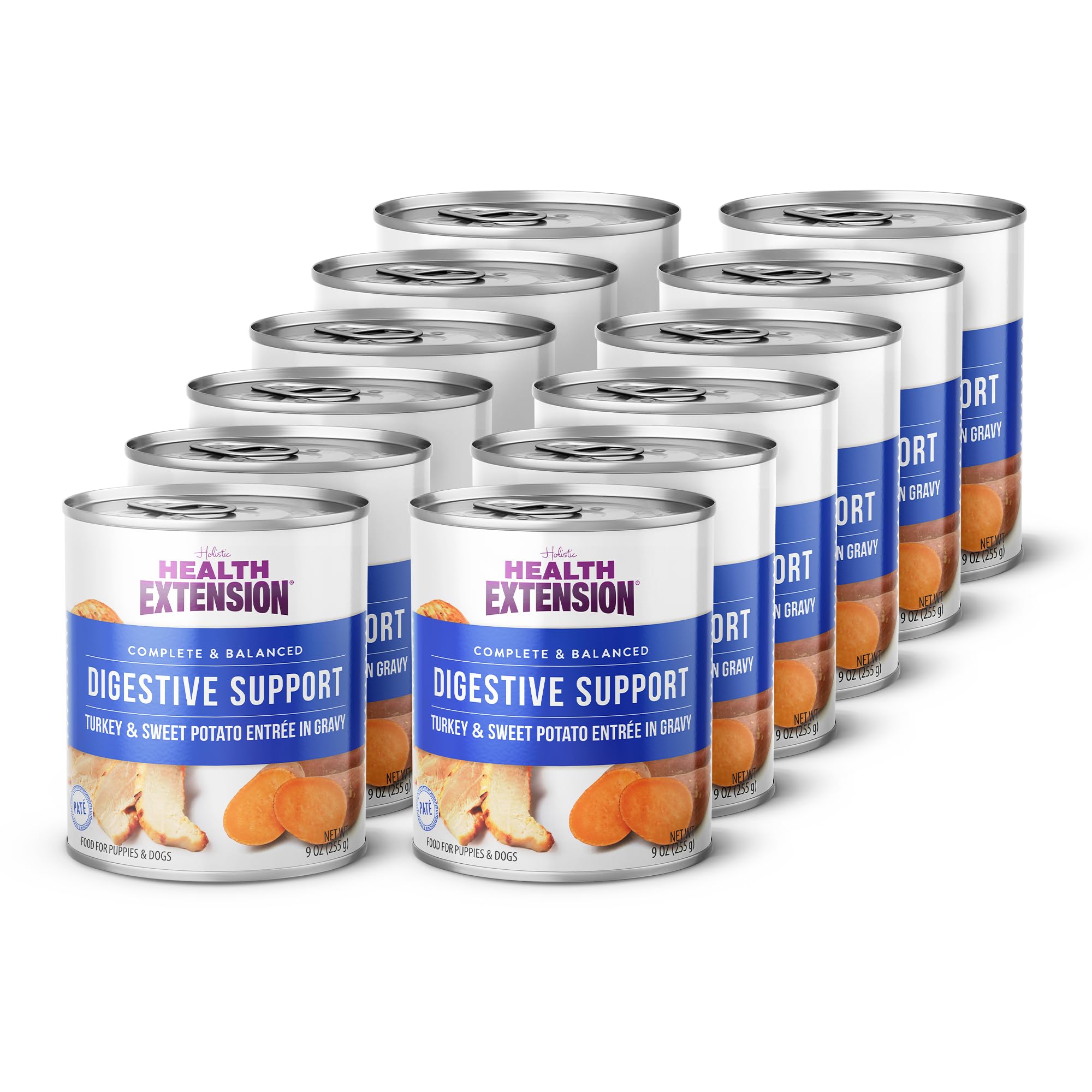 Health Extension Wet Dog Food Turkey & Sweet Potato Entr  e in Gravy, 9 oz - Digestive Support with Superfoods & Antioxidants fo