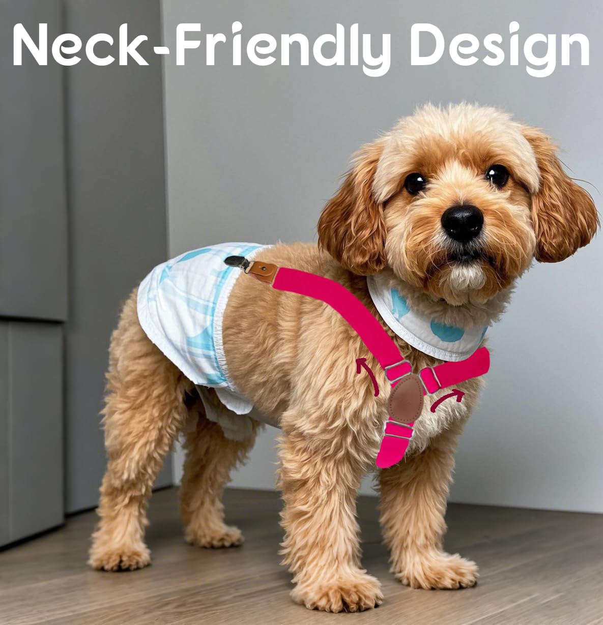 2 Pieces Dog Diaper Suspenders, For Dog Diaper Female And Belly Band For Male, Prevent Dog Diapers From Falling Off,Diapers Susp